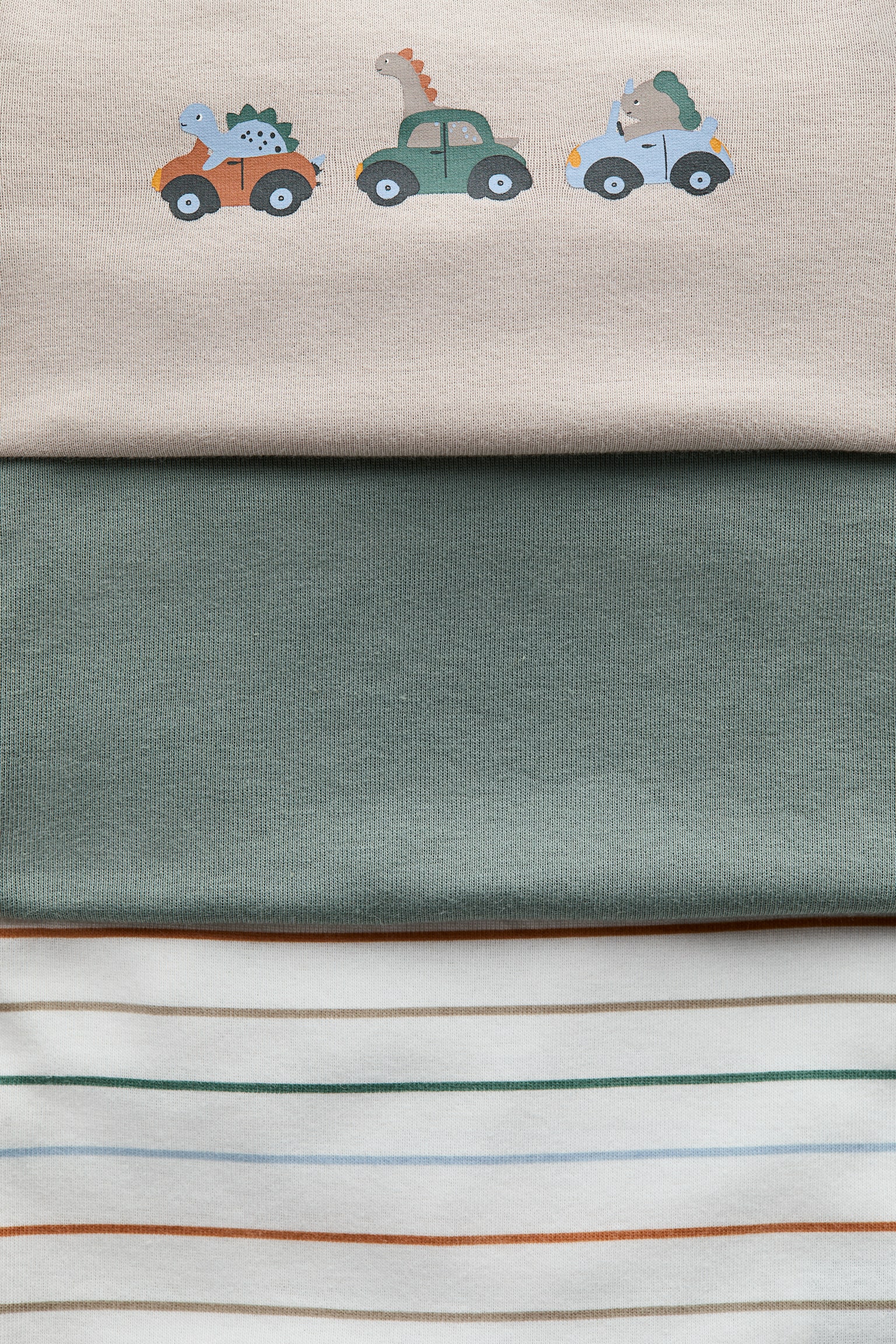 Боди Shoulders для детей, хлопок, 3 шт. — H&M, цвет: Бежевый — фото 2