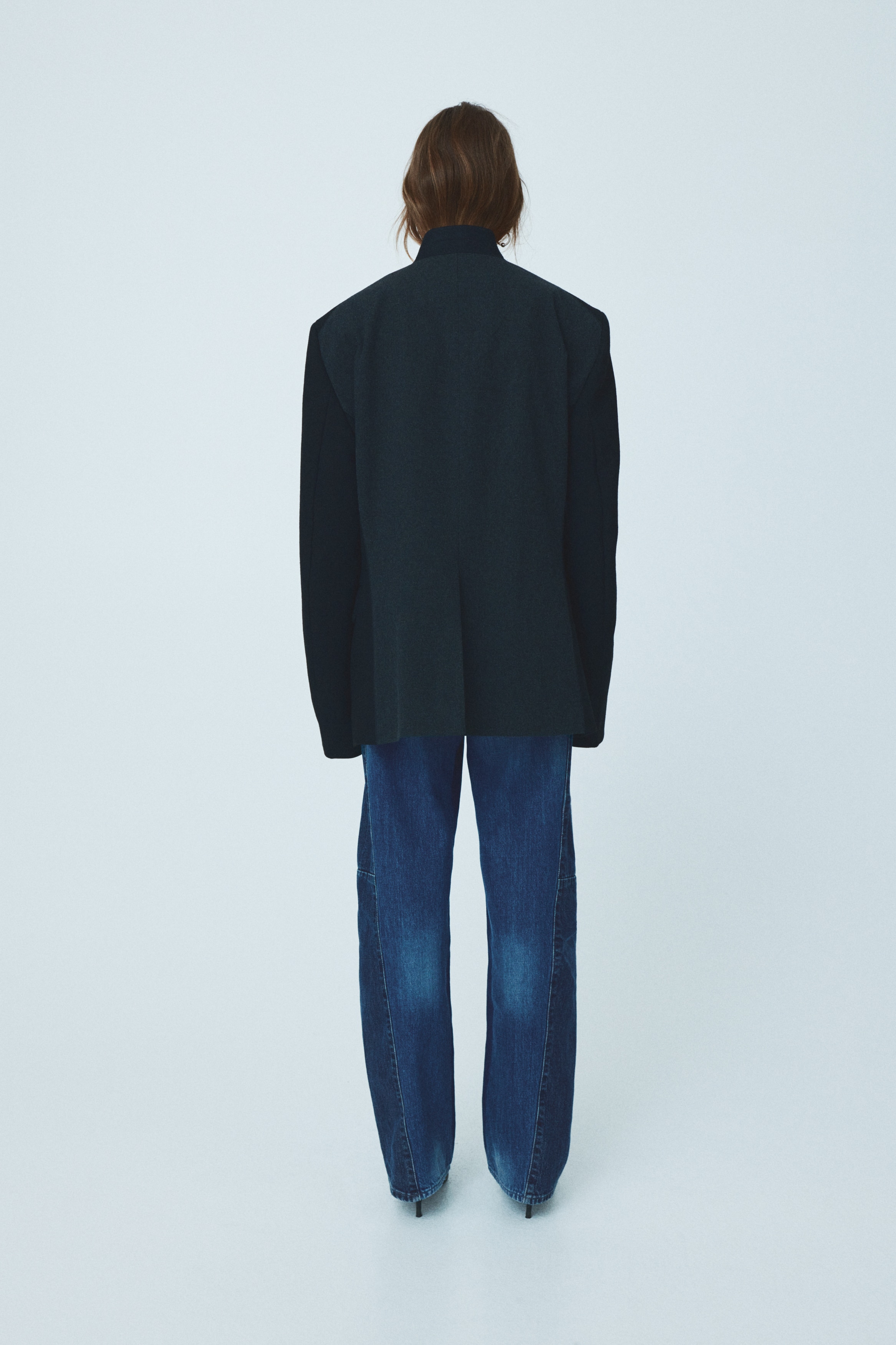 Two-toned wide-leg jeans
