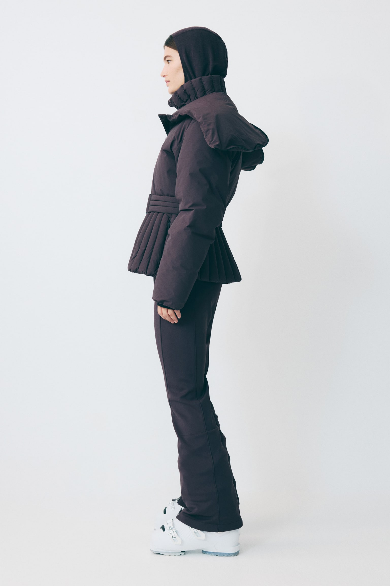 Padded ski jacket with ThermoMove™ - Aubergine purple/Black/Beige - 10