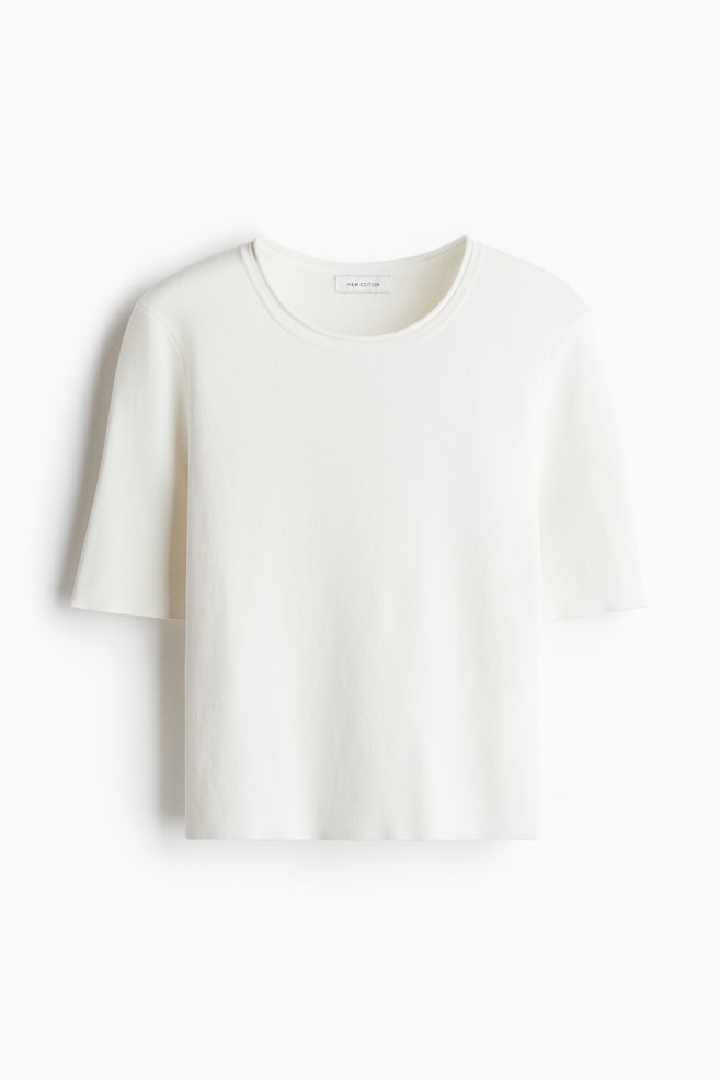 Camiseta de punto fino - White/Negro/Rojo teja - 1