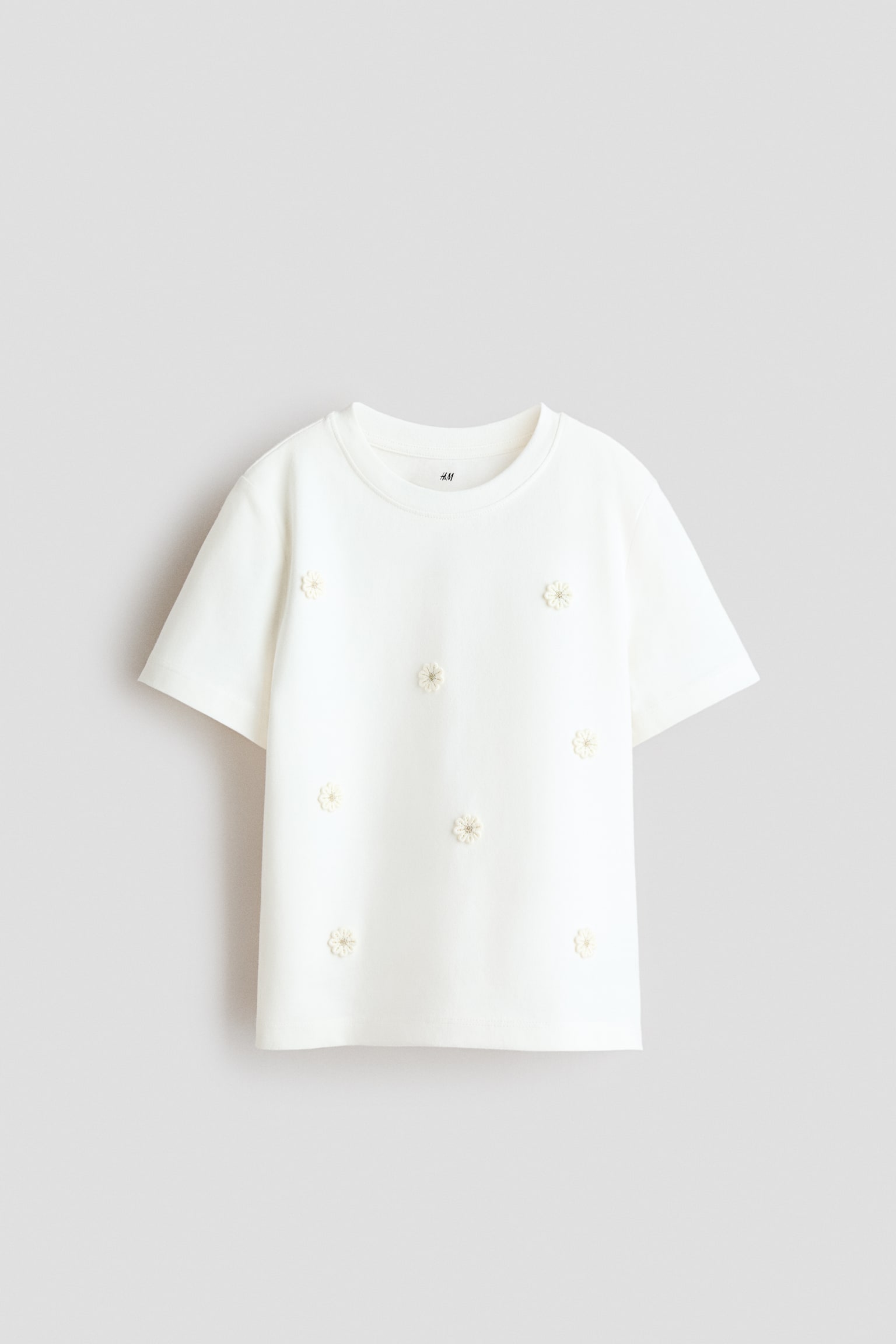 T-shirt med motiv - Hvid/Blomster/Rosa/Jordbær/Lys rosa/Kirsebær/Creme/Sløjfer/Lys rosa/Hjerter/Hvid/Marineblå/Hvid/Jordbær/Marineblå/Creme/Ciao/Lys rosa/Sløjfer/Lysegrøn/Hvid/Blåt hjerte/Hvid/Hjerte