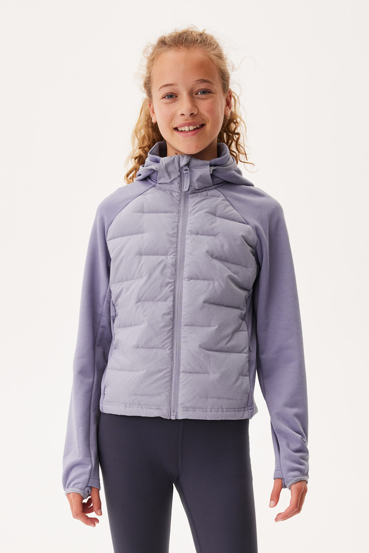 Hybrid down jacket in ThermoMove™ - Purple/Black/Light beige - 2