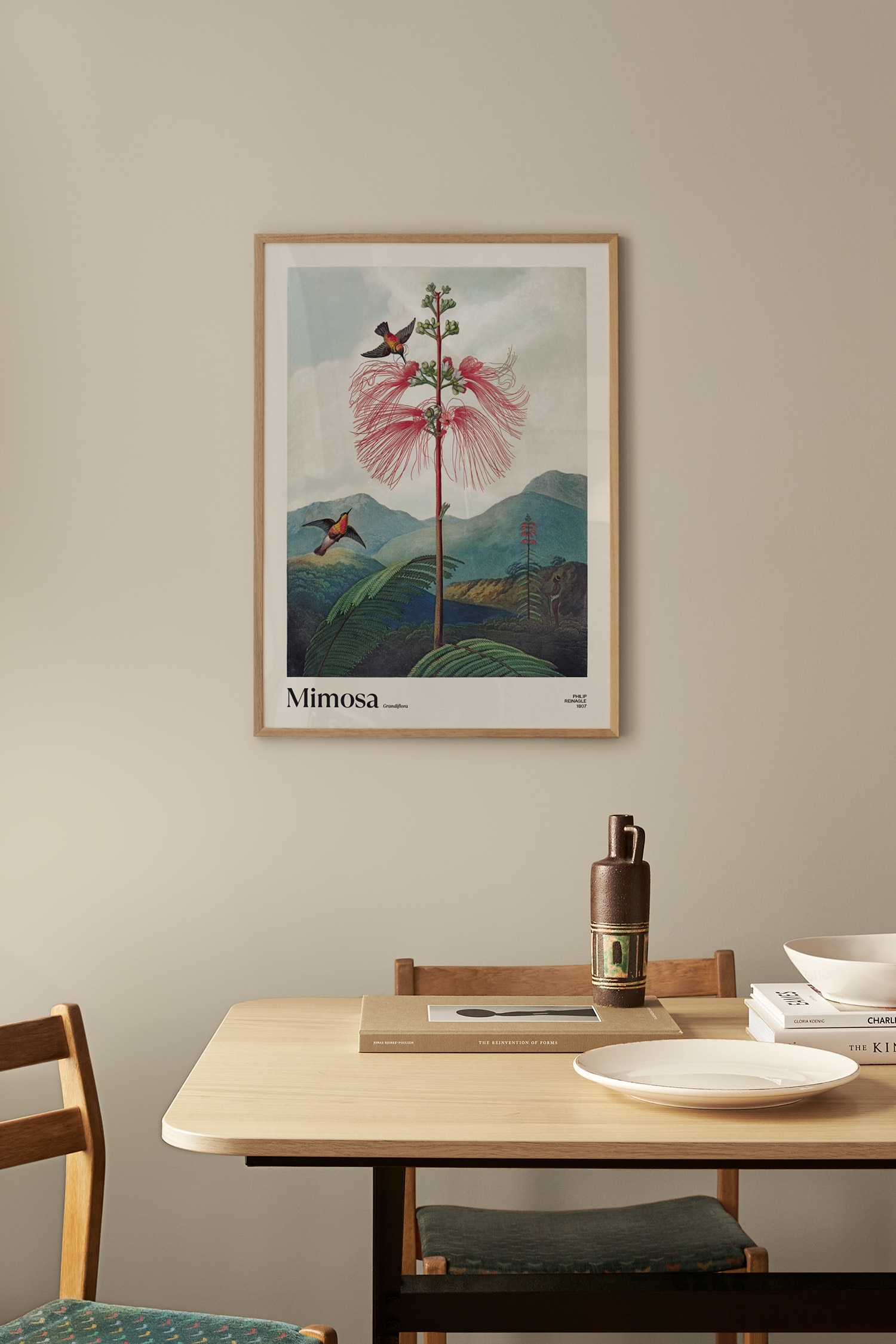 Mimosa Grandiflora Poster - Grün/rosa