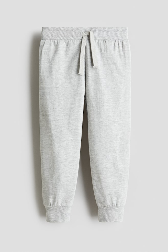 Jersey Joggers - Light gray melange/Black/Light green/Beige - 1