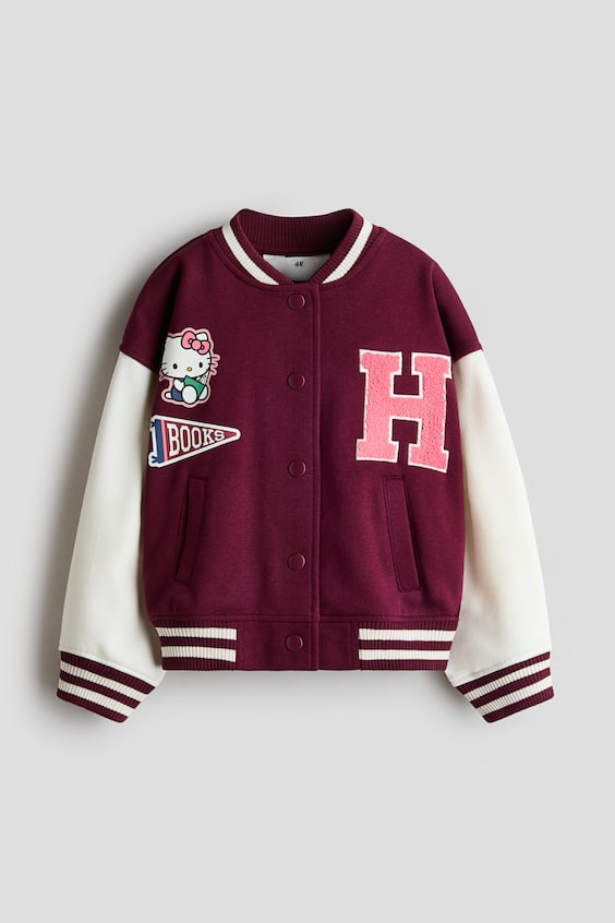 Детские куртки H&M Oversized Motif-Detail Baseball Jacket