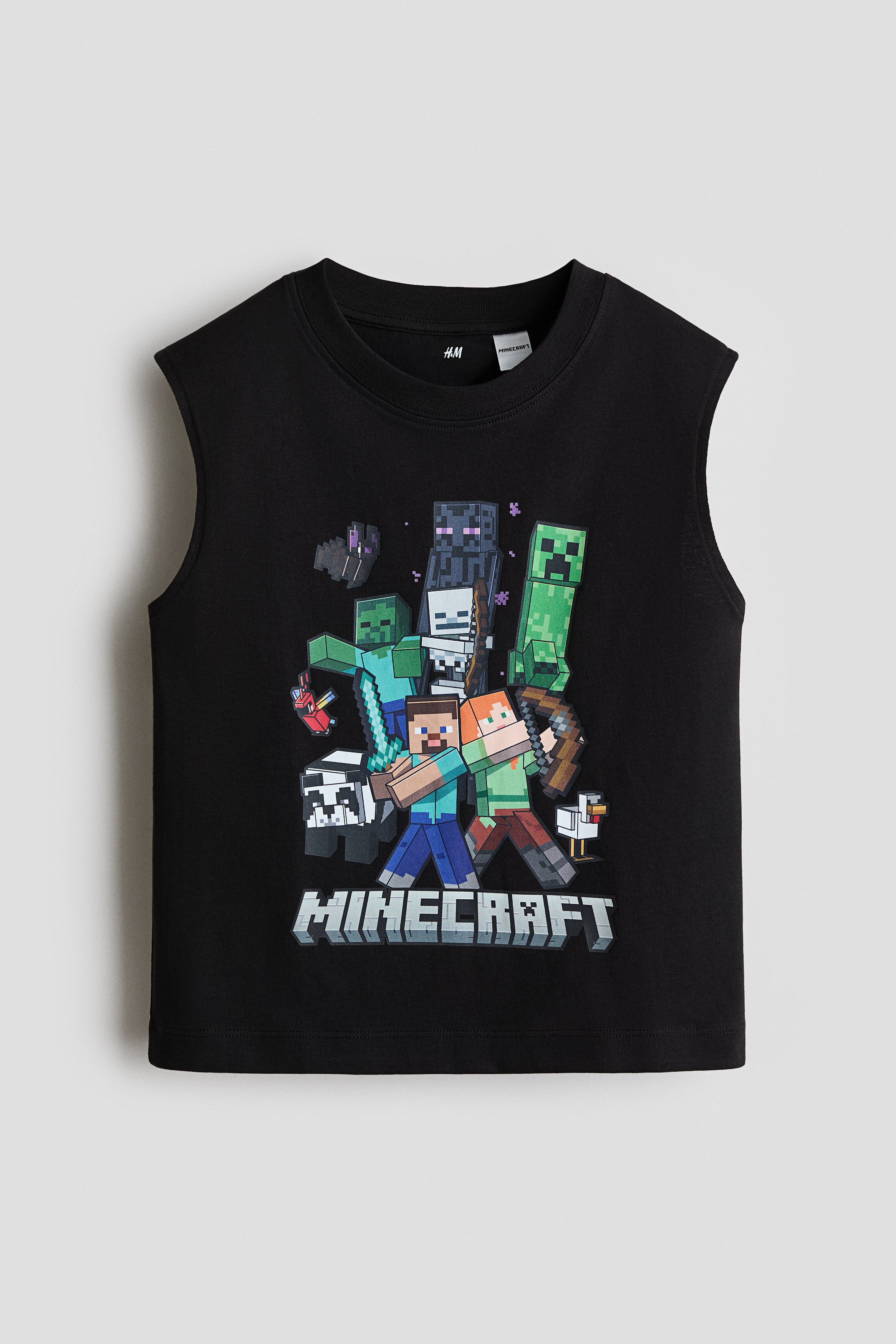 プリントタンクトップ - ブラック／Minecraft/ホワイト／Minecraft/ライトグリーン／Minecraft