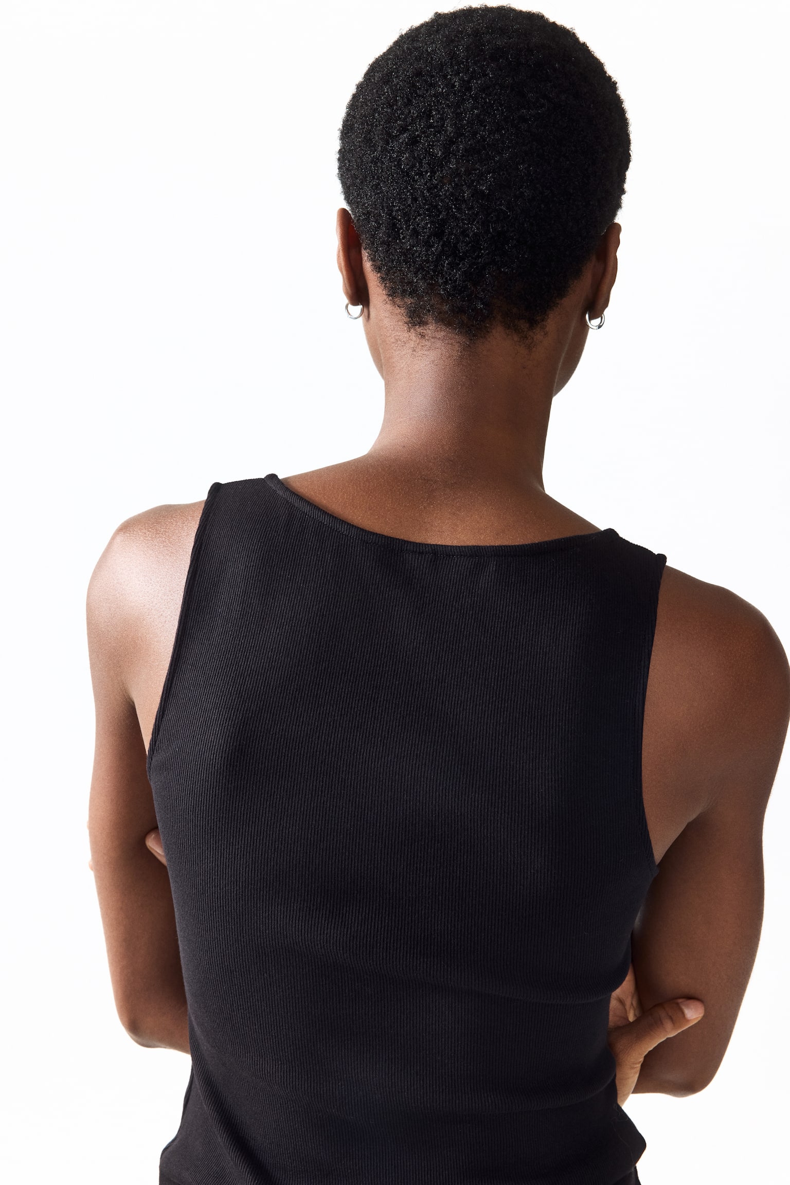 Top con detalle de encaje - Negro/Blanco/Azul claro - 3