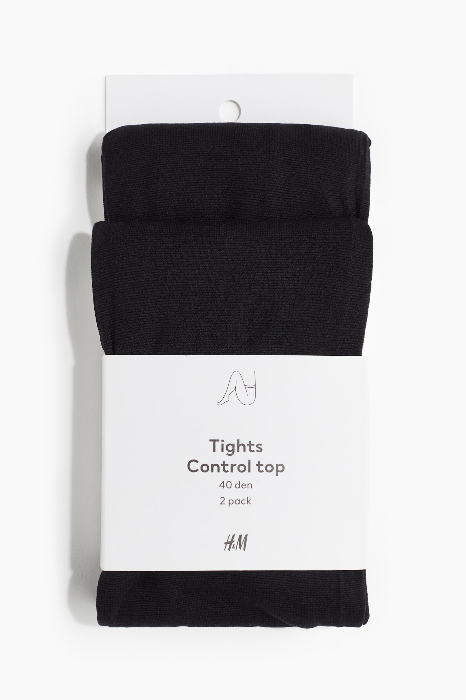 2-pack control-top tights 40 denier - Black - 2