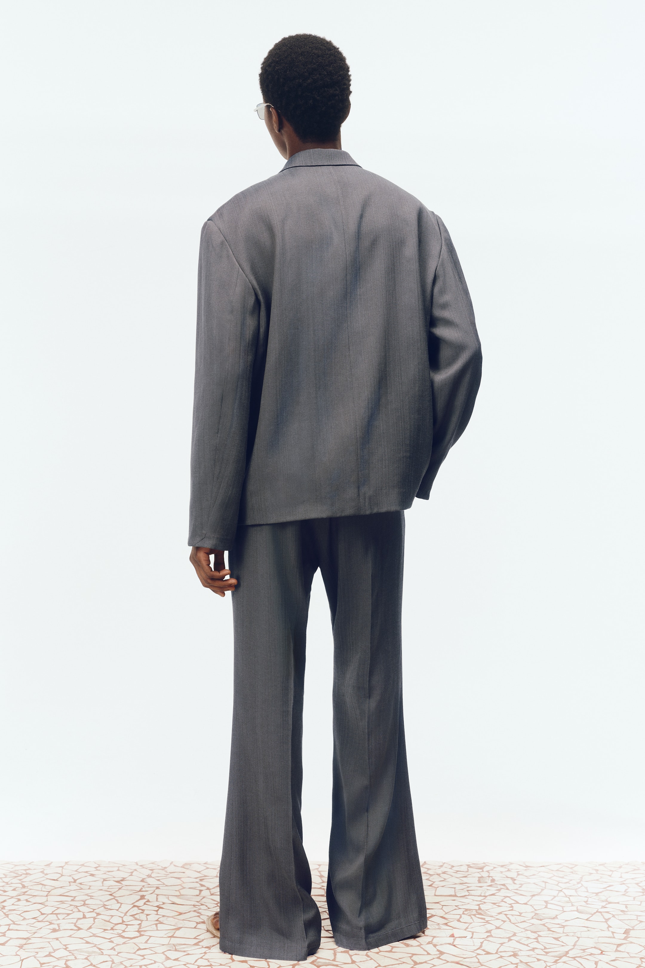 Loose-Fit Single-Breasted Wool-Blend Suit Jacket