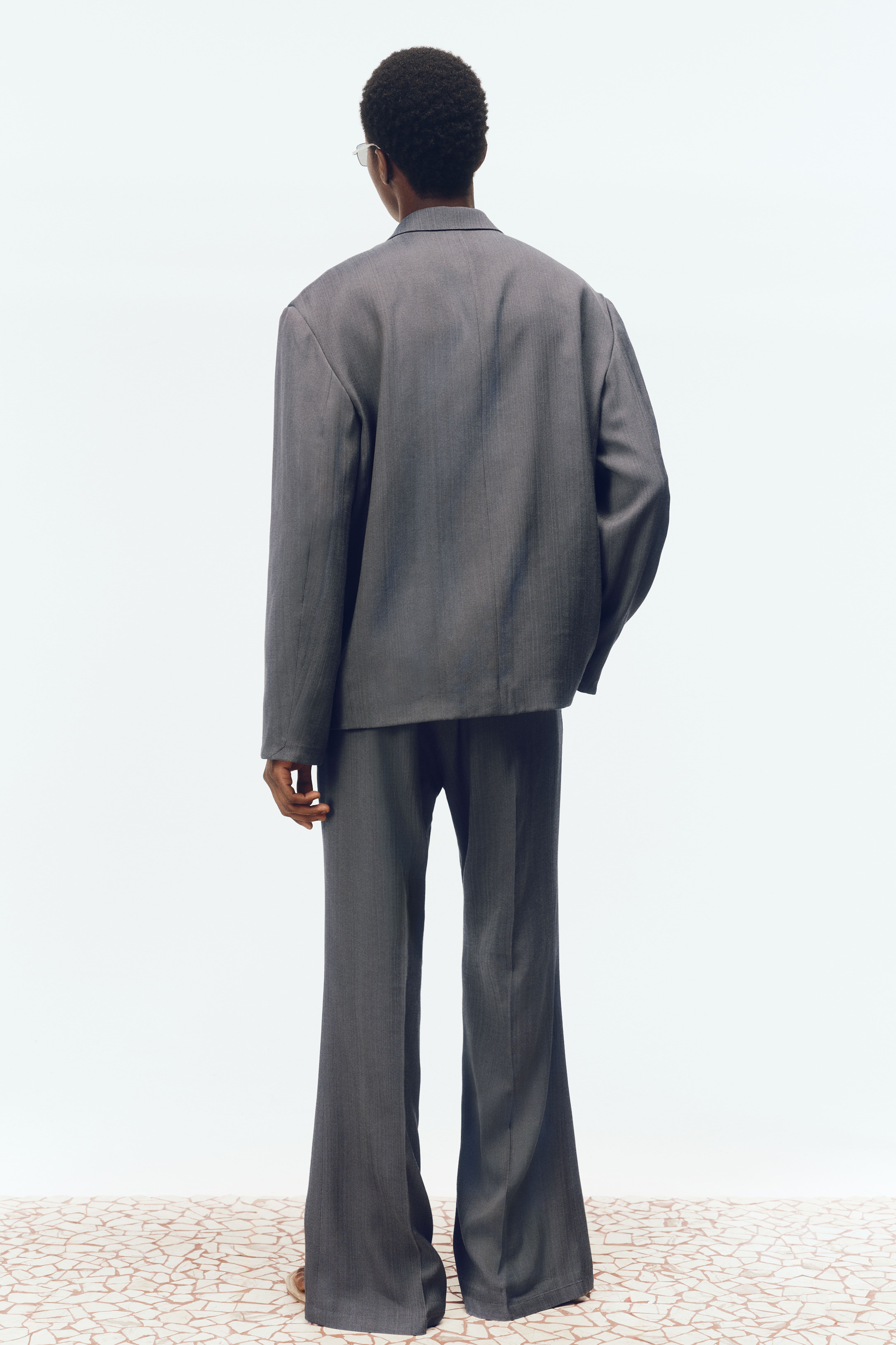 Loose-Fit Single-Breasted Wool-Blend Suit Jacket