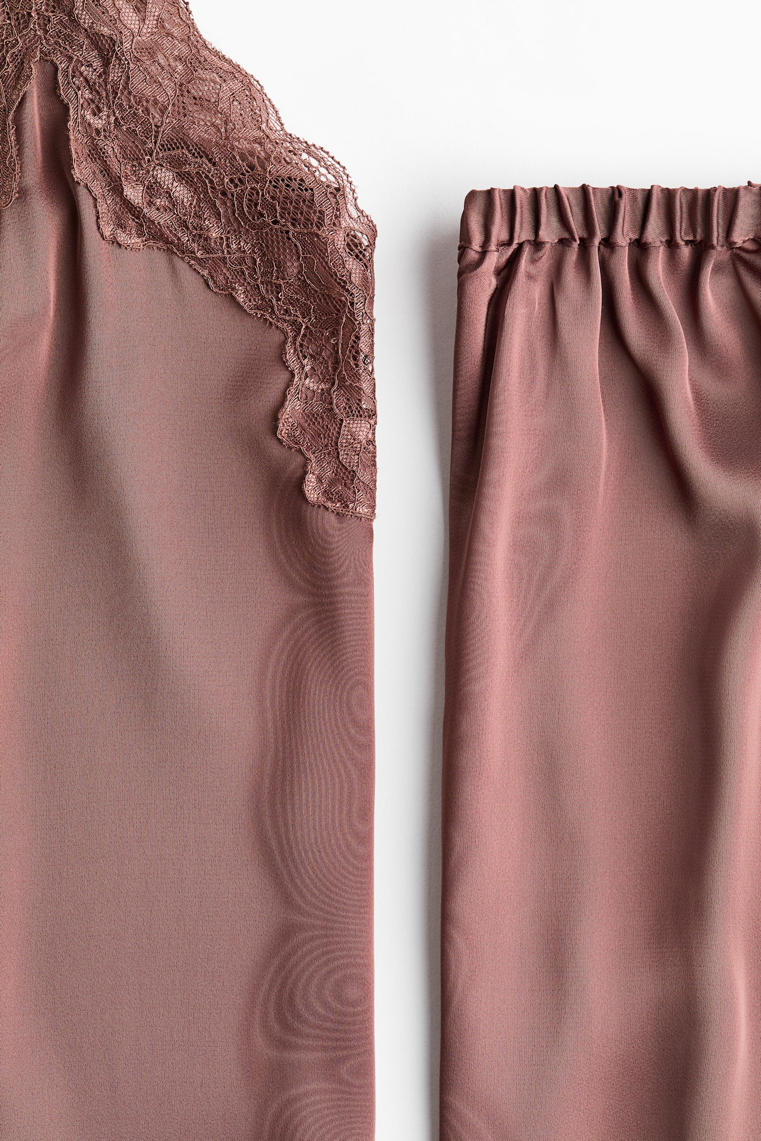 Satenska pidžama - Tamna prašnjavoružičasta - 2