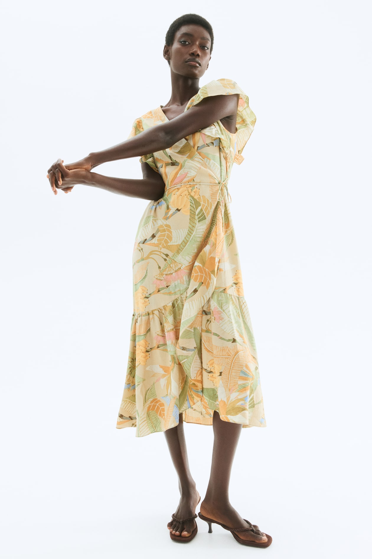 Patterned Wrap-Front Dress - image 4