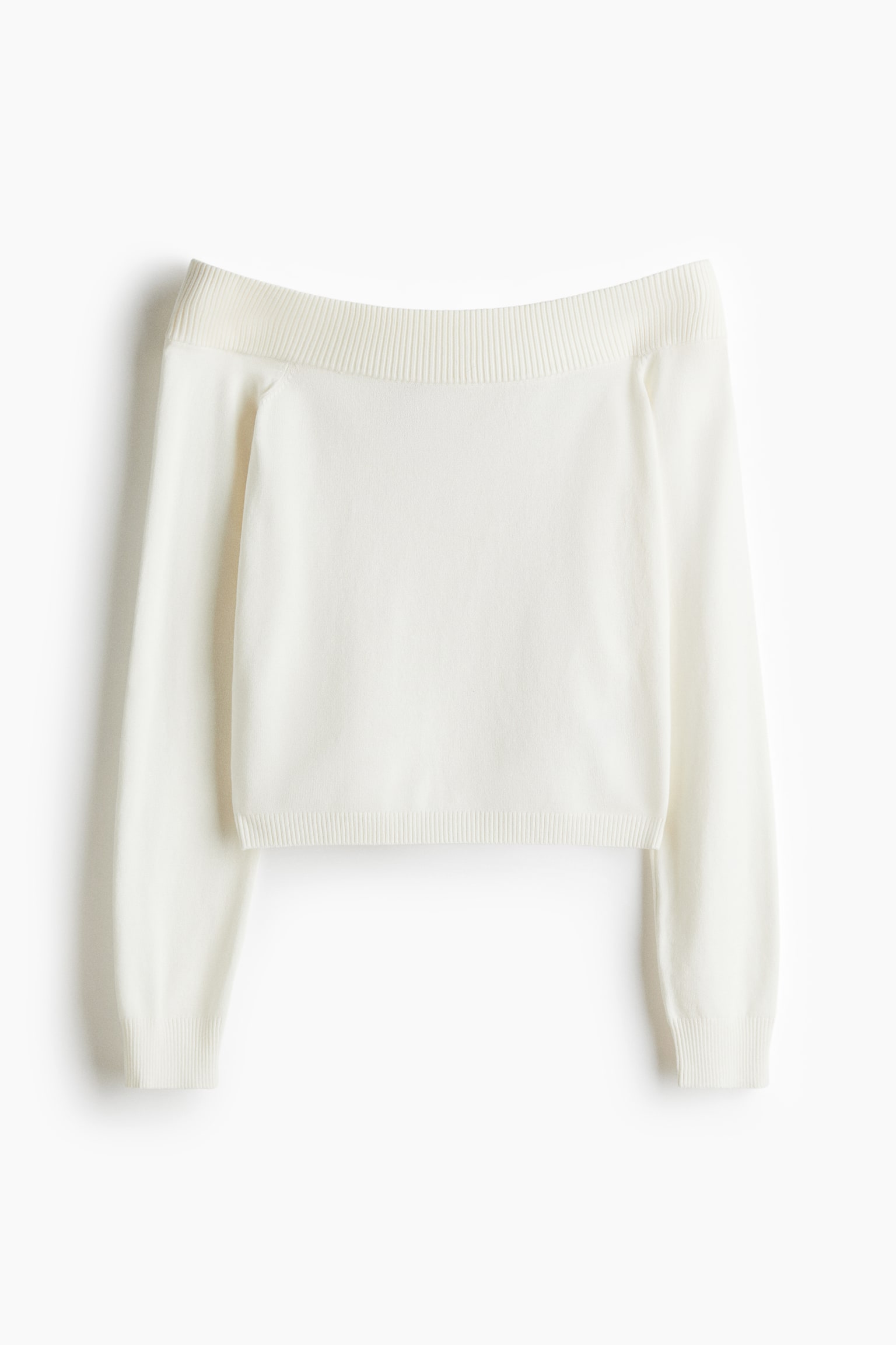 Женский топ H&M Off-the-Shoulder Top, цвет: Белый — фото 1