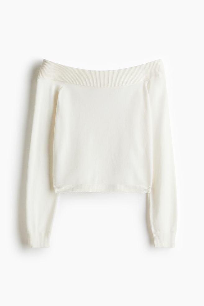 Top a spalle scoperte - Bianco/Nero - 1