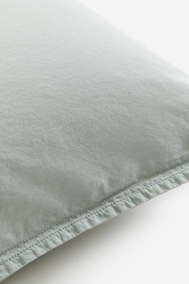 Light dusty green Washed Cotton Pillowcase at H&M Home | H&M US