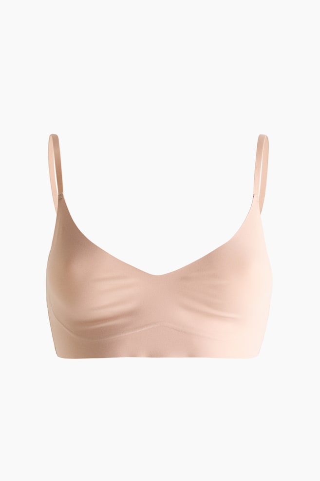 Soft microfibre bra - Light beige/Dark blue - 1