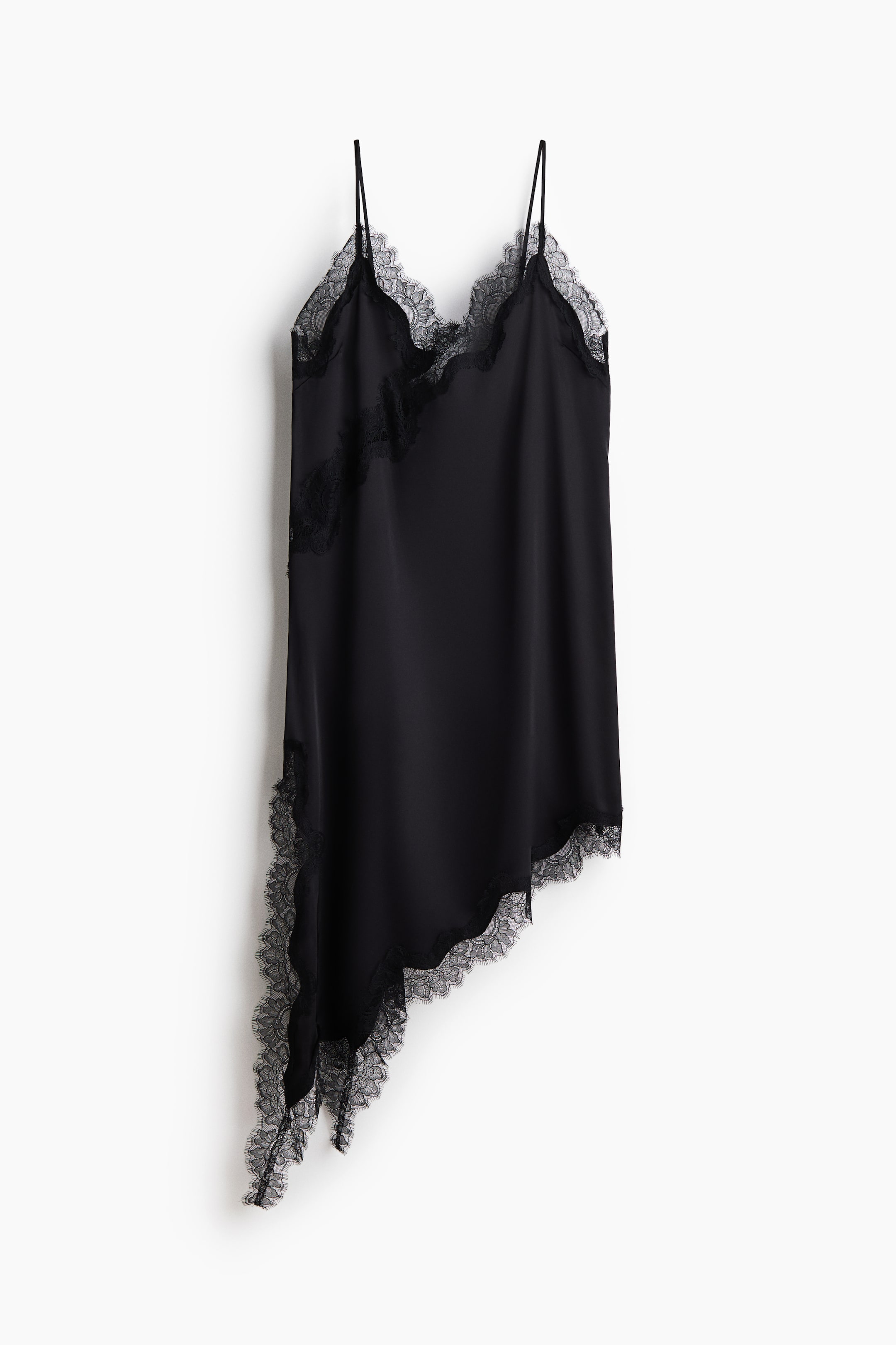 Lace-Trimmed Asymmetric Nightgown