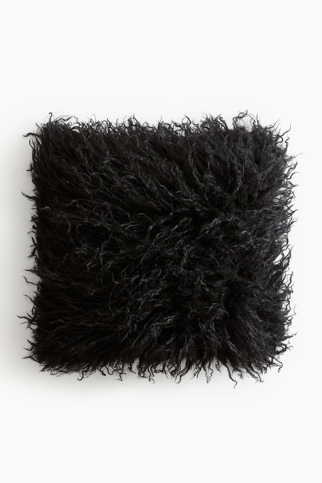 Fluffy cushion cover - Black - 1