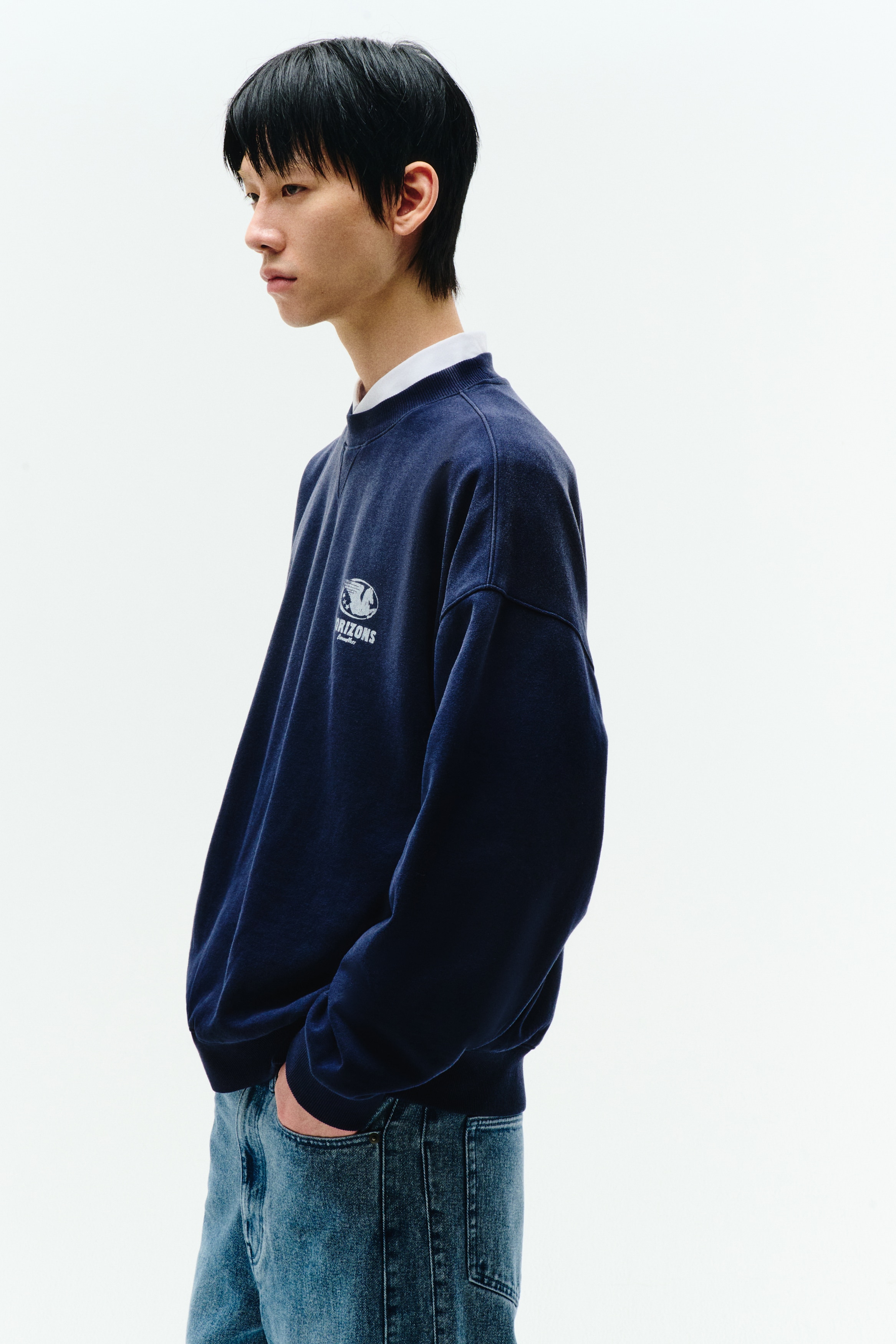 ルーズフィット コットンスウェットシャツ - ブラック／Lucky - Men