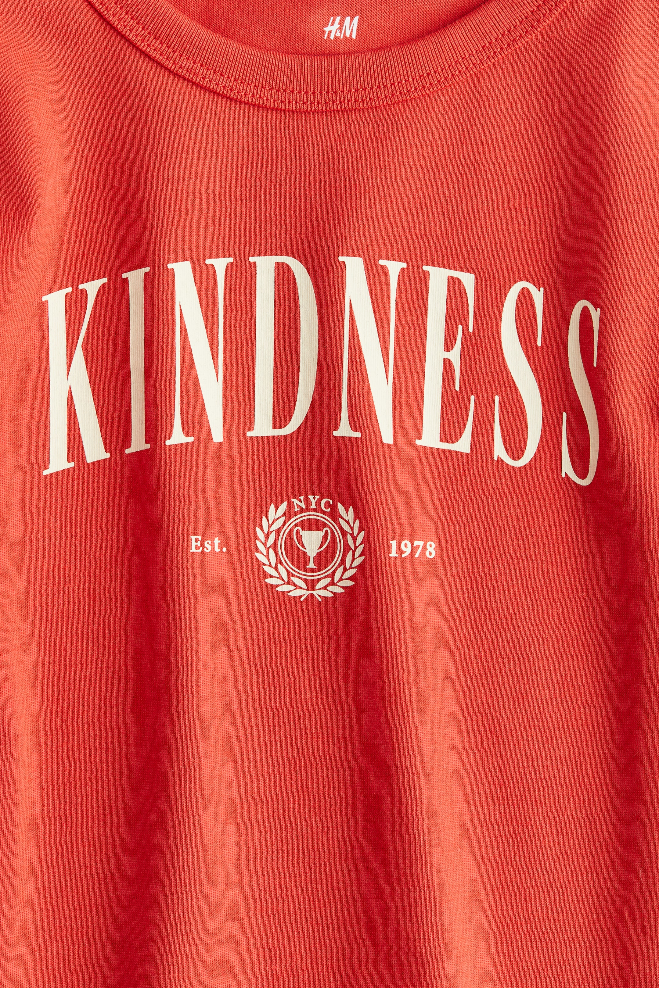 Cotton jersey T-shirt - Light red/Kindness - Kids | H&M GB 5