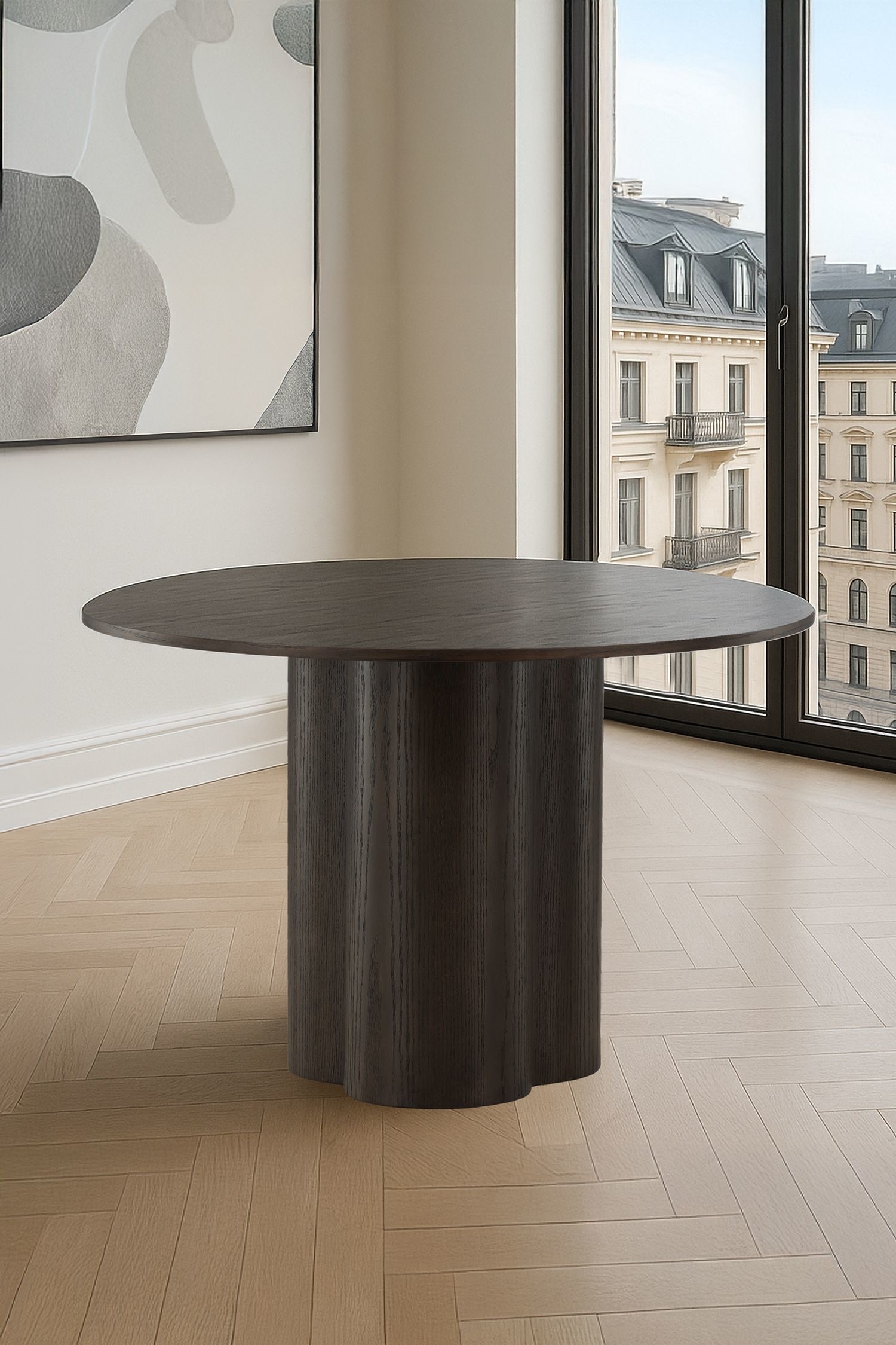 Olivia Table À Manger - Mdf, Mocca/Mdf, Blanchisse/Mdf, Noir