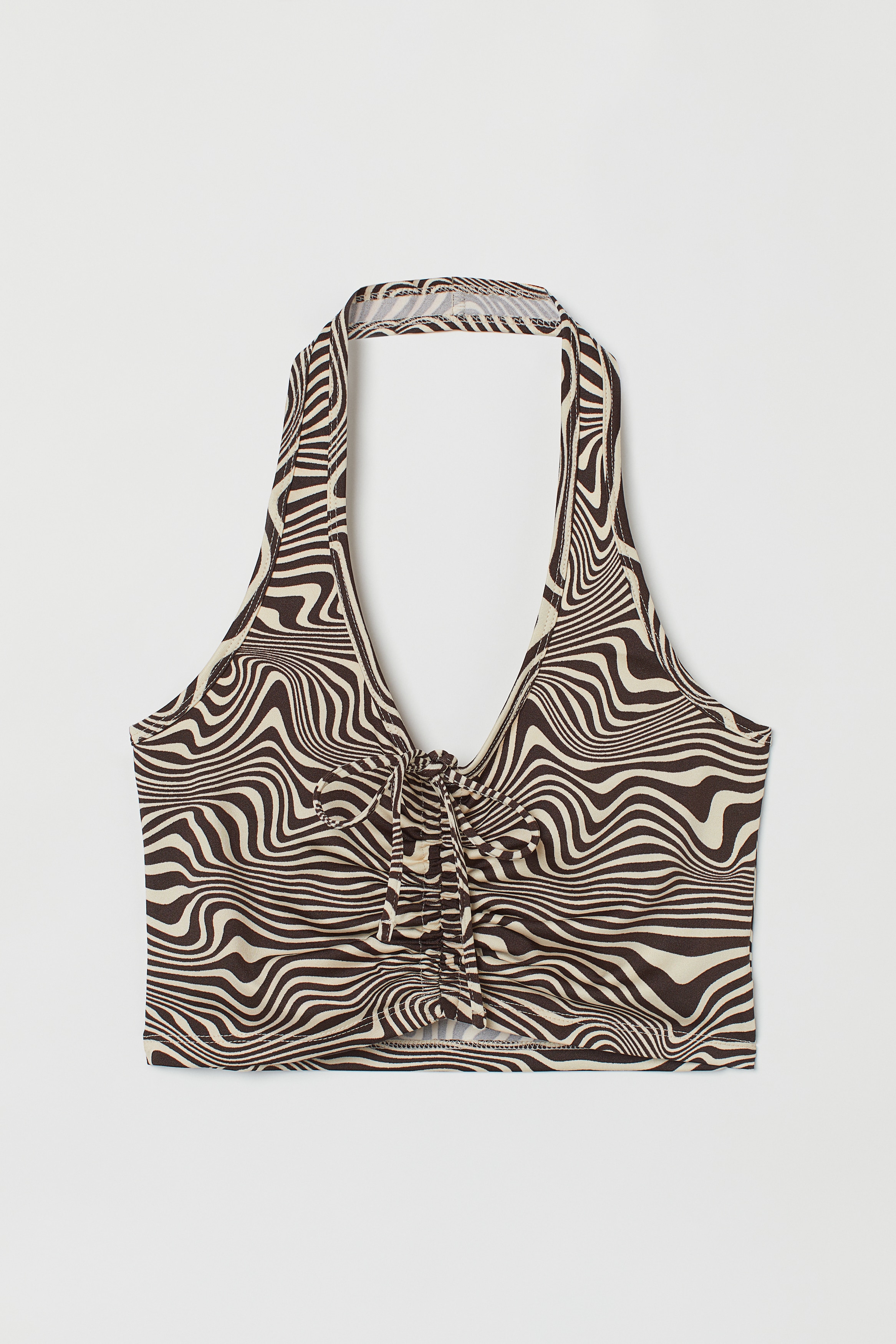 ホルターネックショートトップス - ブラウン - レディース | H&M JP