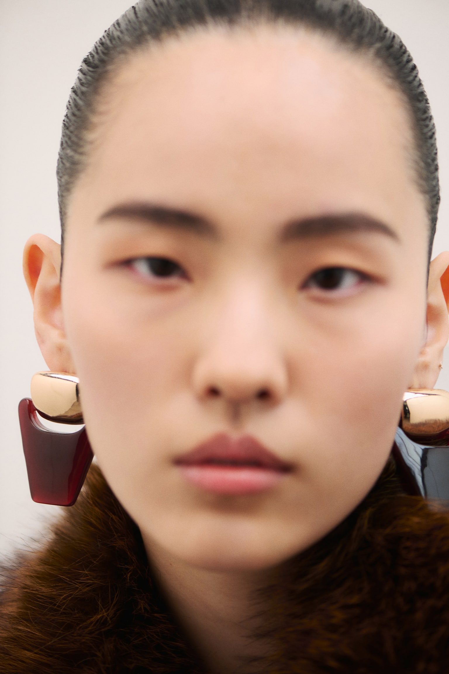 Pendant earrings - Altın rengi/Bordo - 2