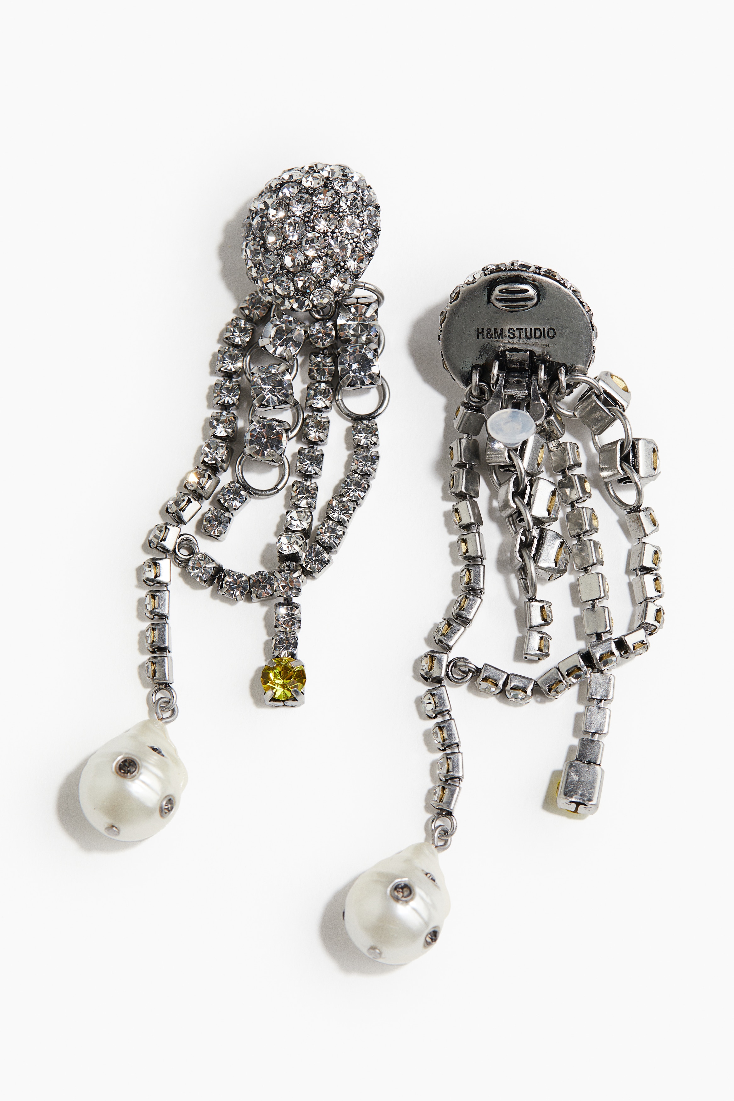 ラインストーンイヤリング - シルバーカラー - レディース | H&M JP
