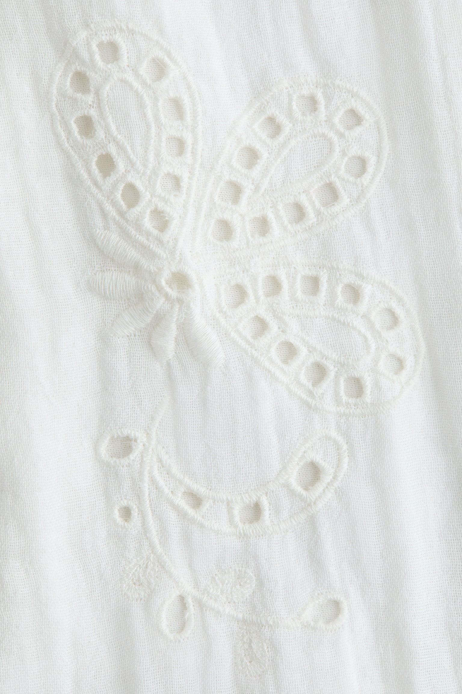 Broderie anglaise muslin blouse - White/Dark grey - 4