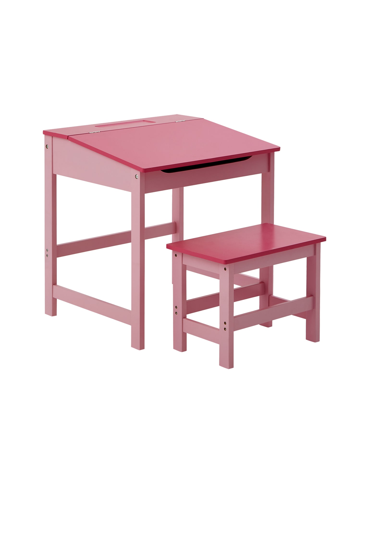 Kids Desk And Stool - Pink/White/Blue - 1