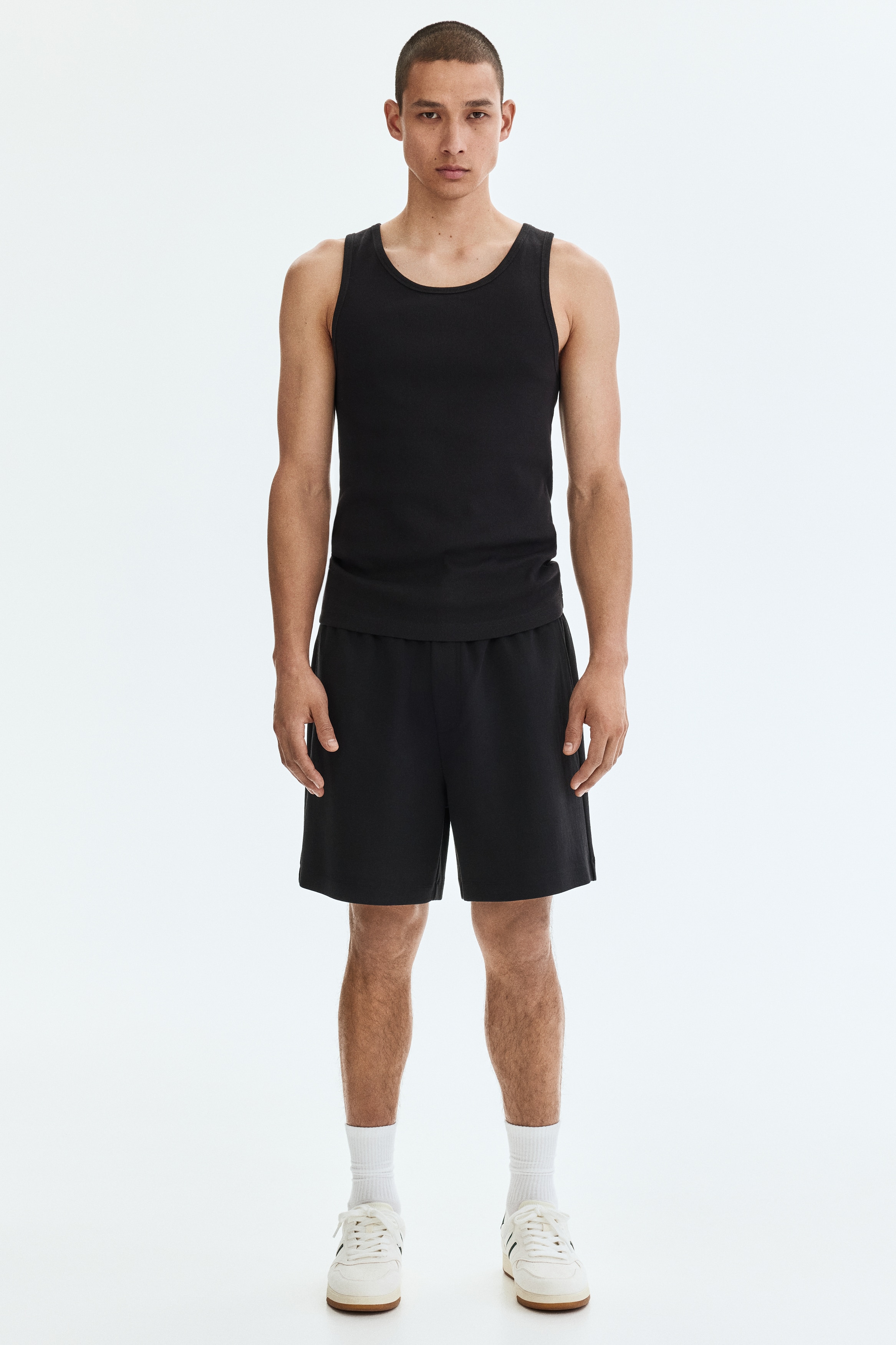スリムフィット リブタンクトップ - ブラック - Men | H&M JP