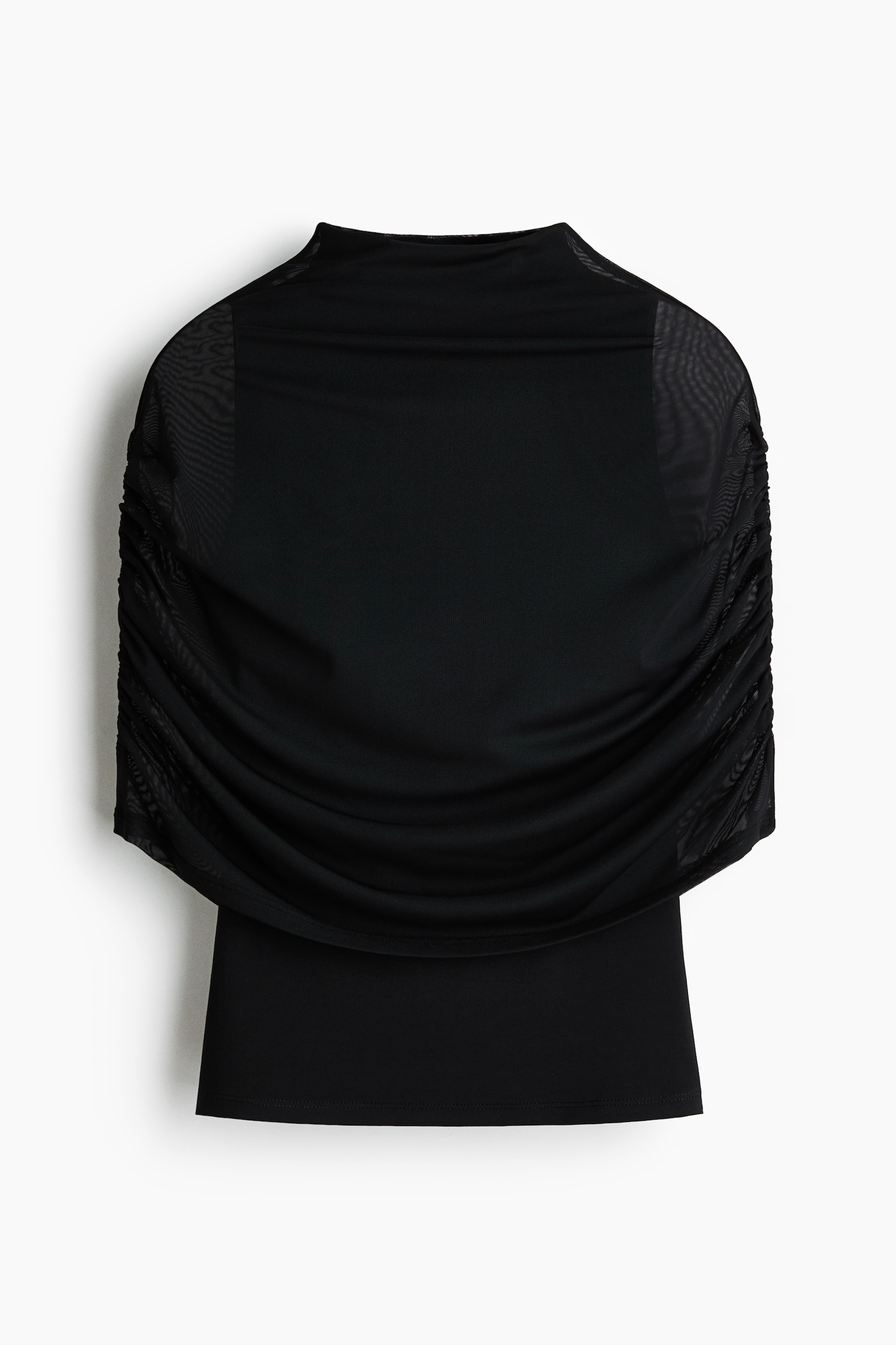 Cape-detail jersey top - Black - 2