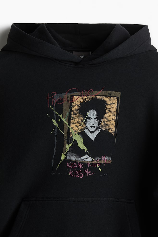 Oversized Fit Printed Hoodie - Black/The Cure/Black/Pulp Fiction/Black/Iron Maiden/Dark blue/NBA - 3