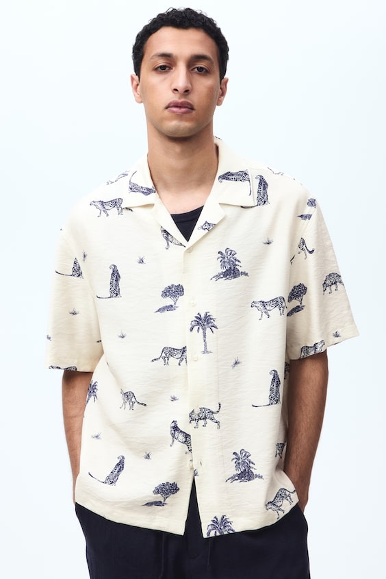 Koszula z otwartymi klapami Relaxed Fit