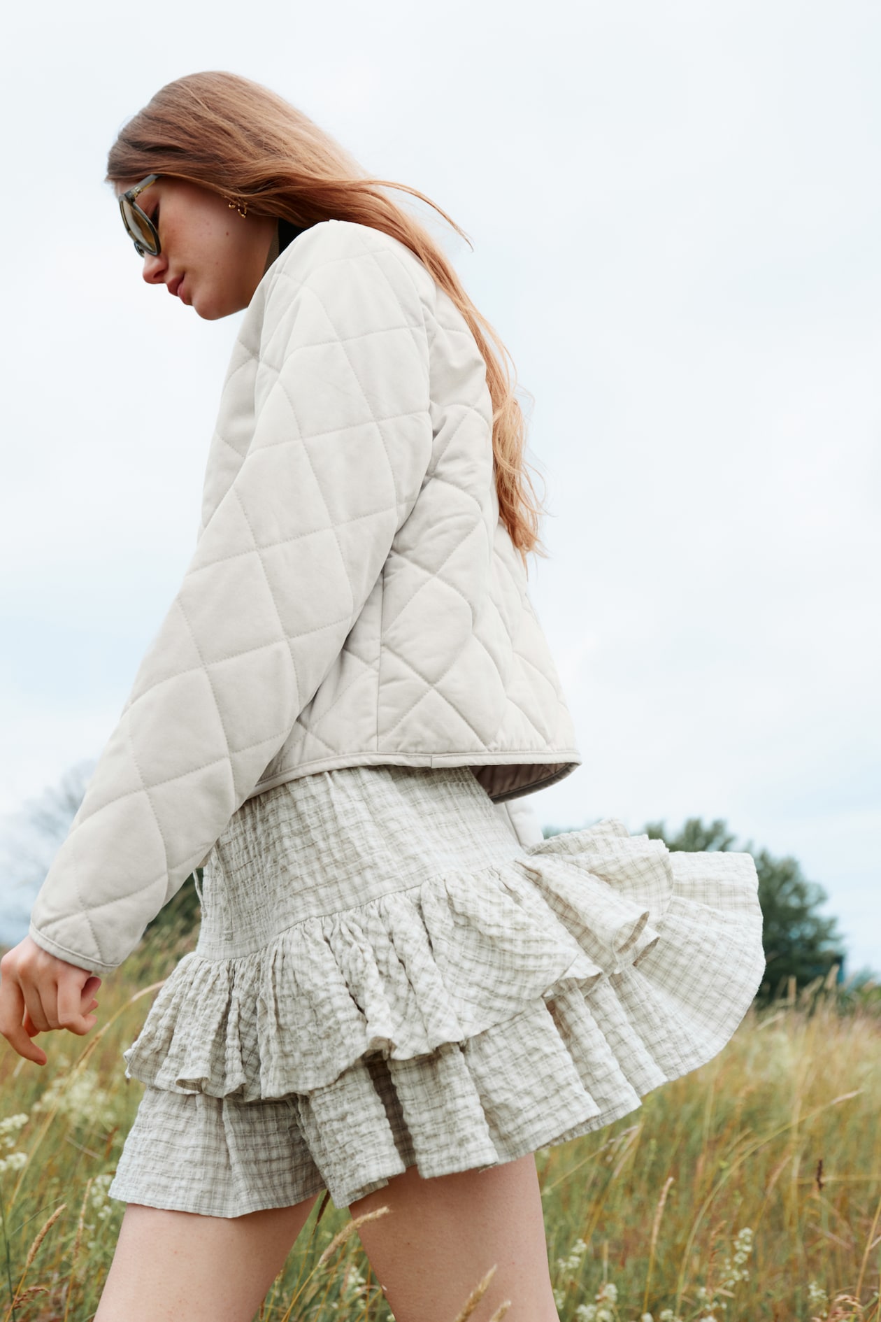 Giacca in cotone trapuntato Greige chiaro DONNA H&M IT