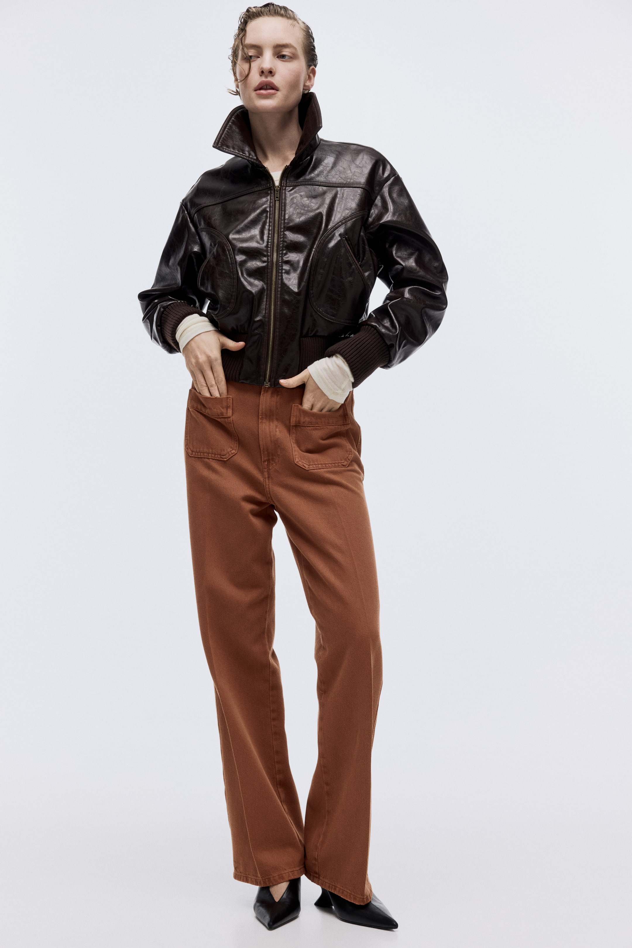 Zobacz większy obraz: Straight High Jeans - Terakota - ONA | H&M PL 2