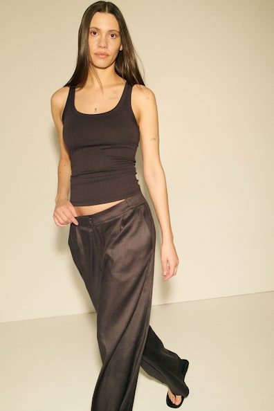 Cooling Slim Fit リブタンクトップ