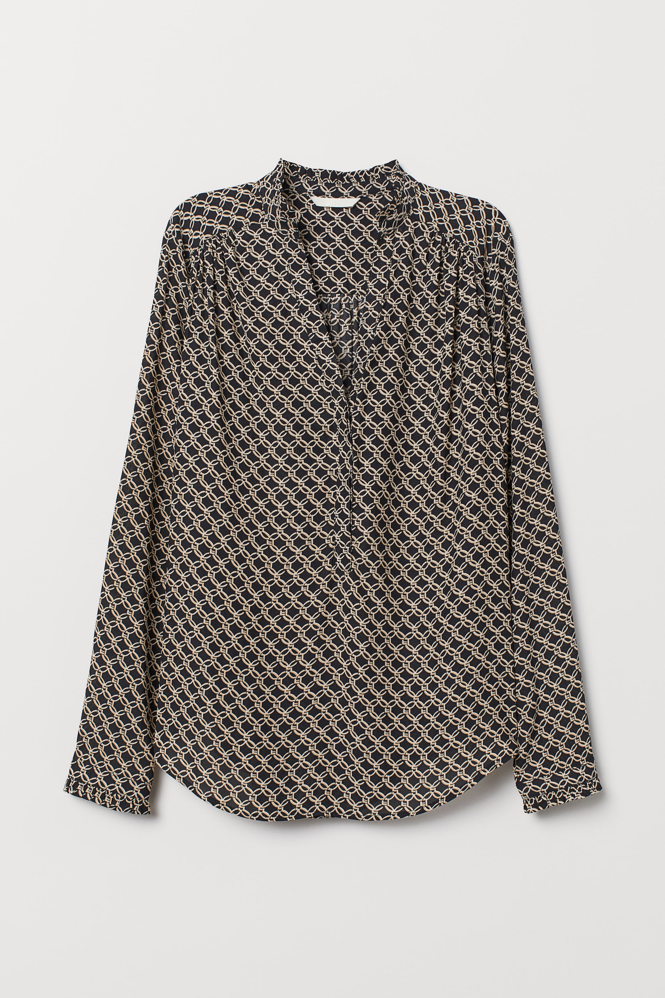 View larger image: V-neck blouse - Black/Patterned - Ladies | H&M 1