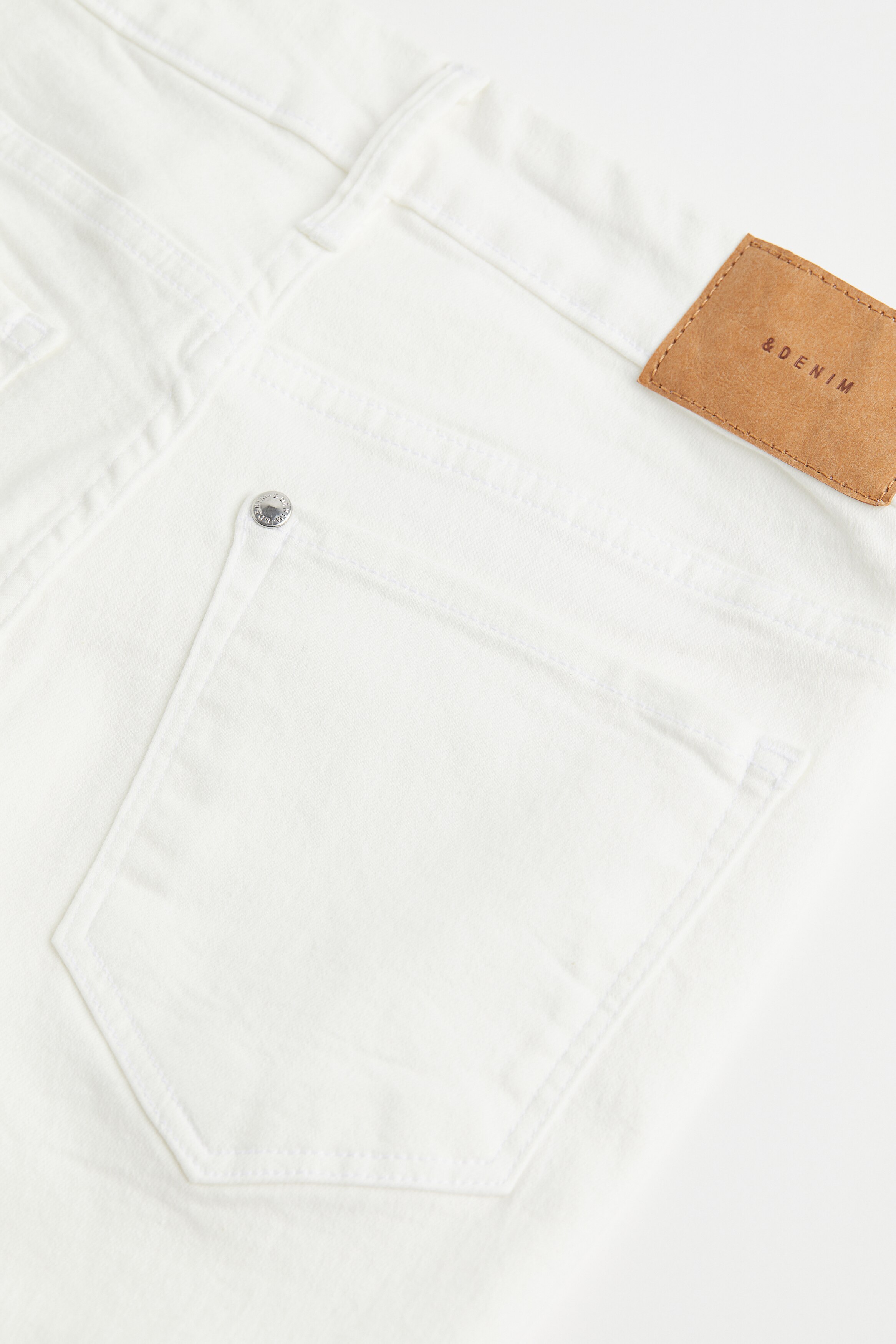 Jeans Skinny H&M Femme Taille 34 - Blanc Doré, Style Décontracté