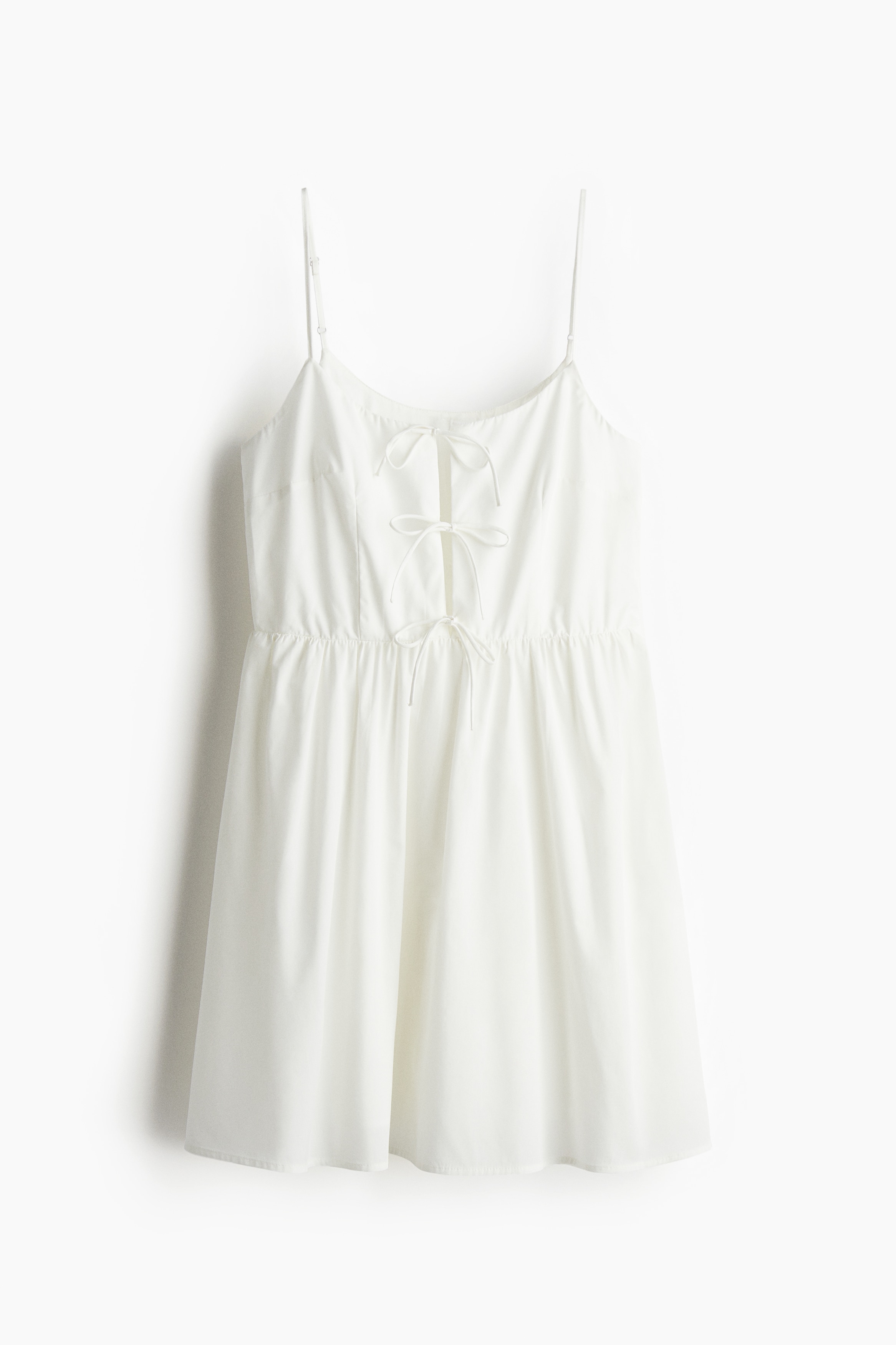 Tie-Detail Poplin Dress - White/White/floral/White/floral/Black