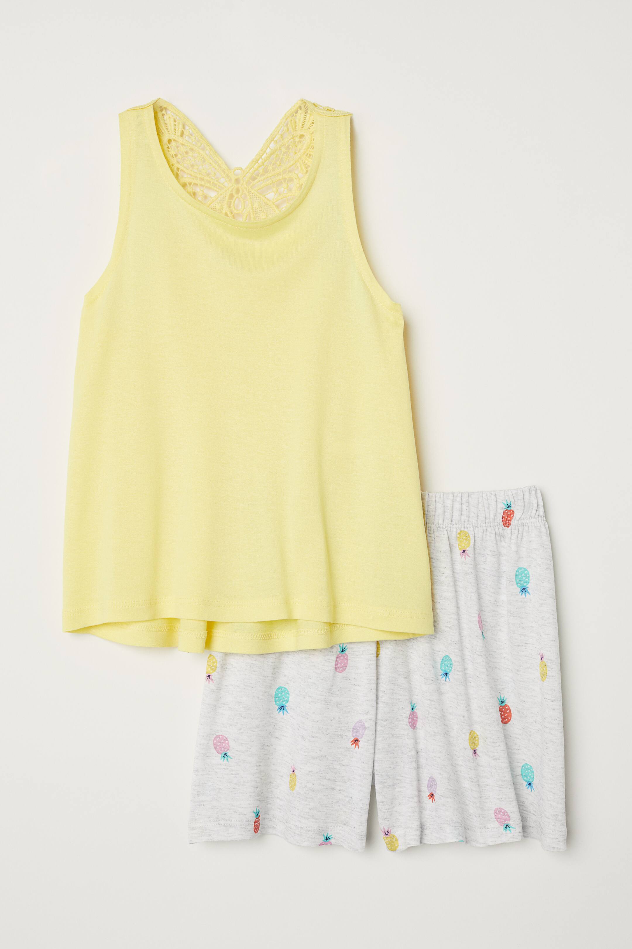 Näytä suurempi kuva: Tanktoppi ja shortsit - Keltainen - Kids | H&M FI 1