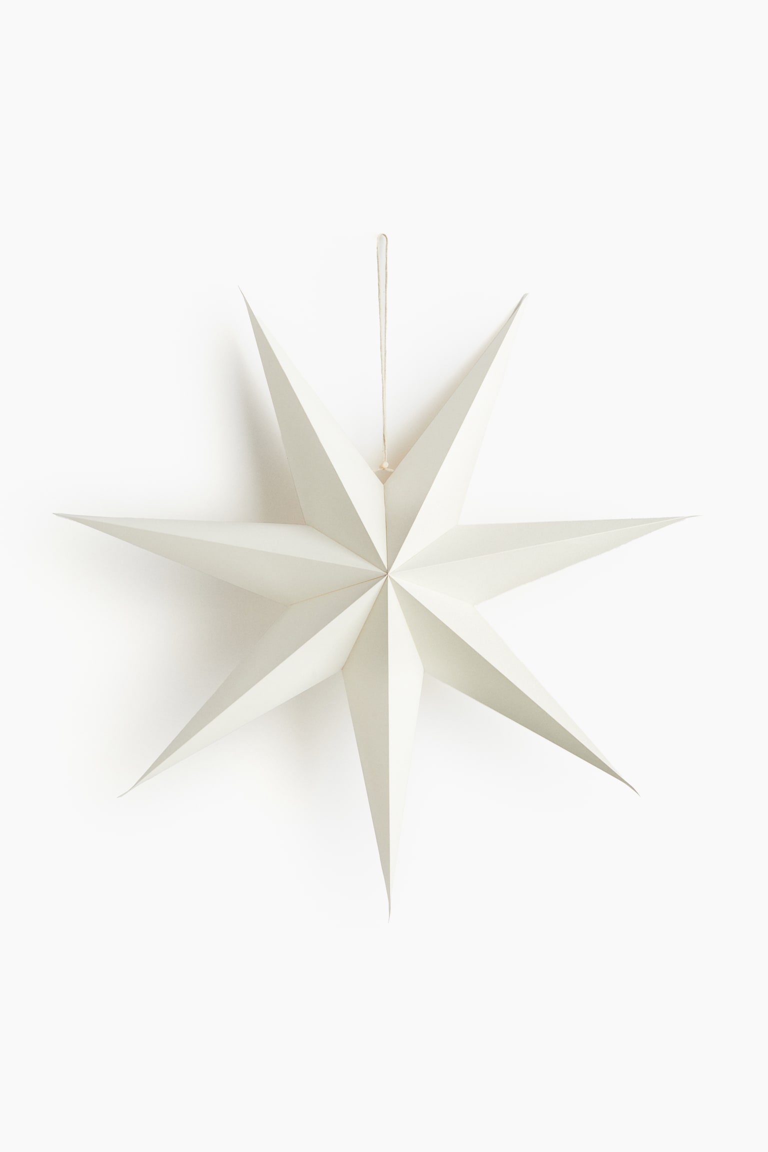 Plain series large paper star - White/Light dusty beige - 2