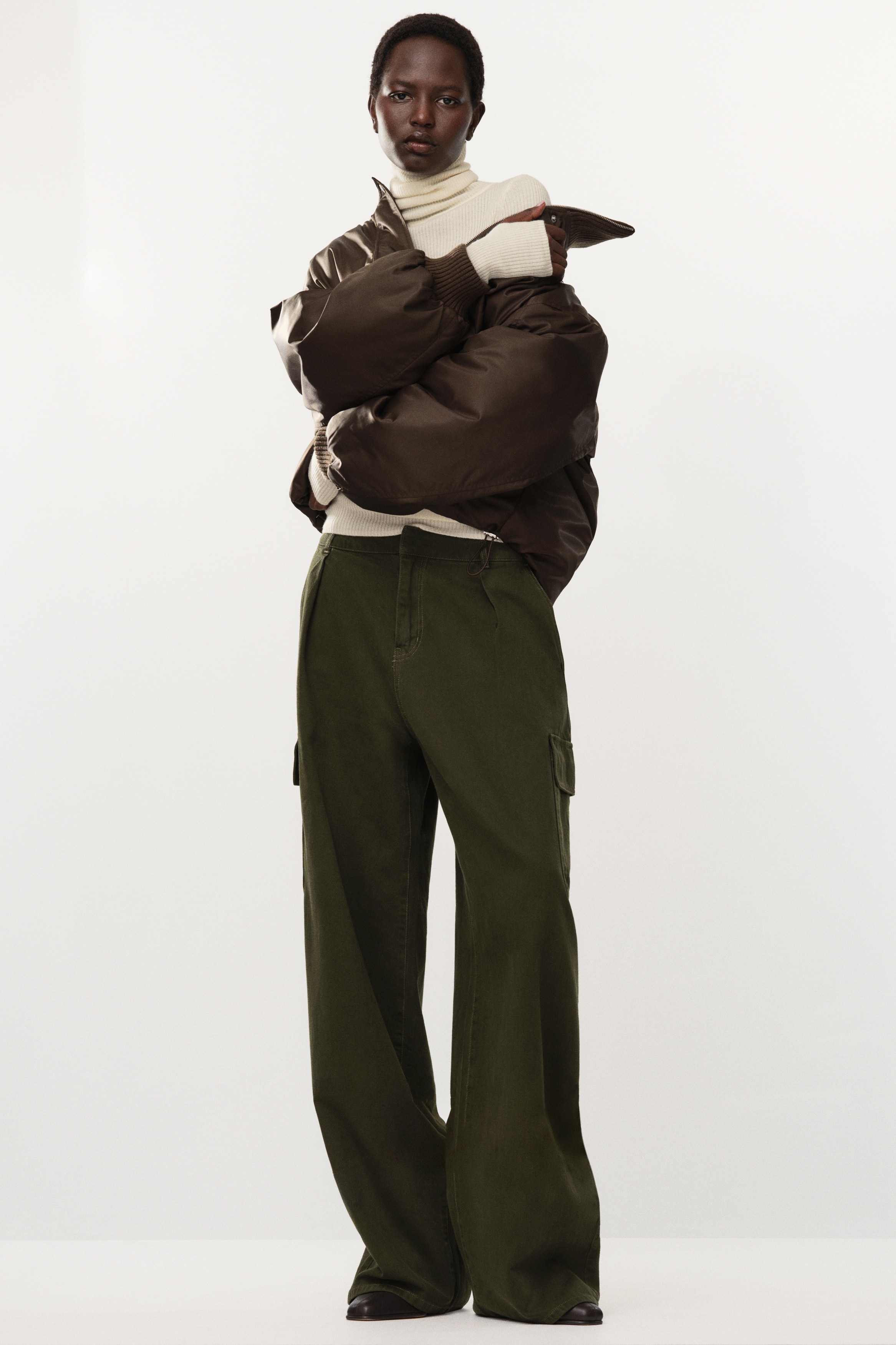 Barrel Regular Waist Jeans - Dark khaki green