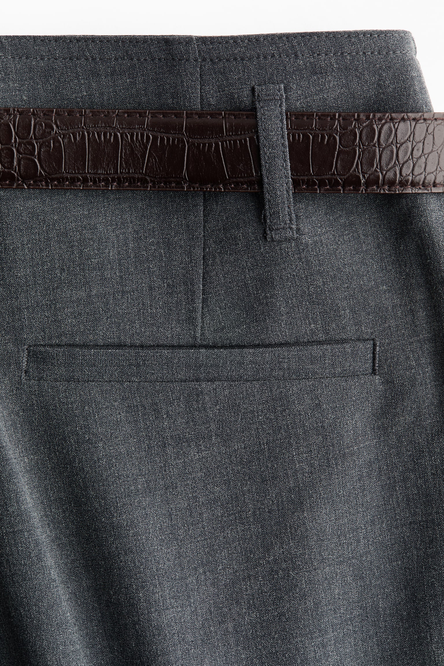 Женские брюки H&M Dress Pants with Belt, цвет: Тёмный серый — фото 7
