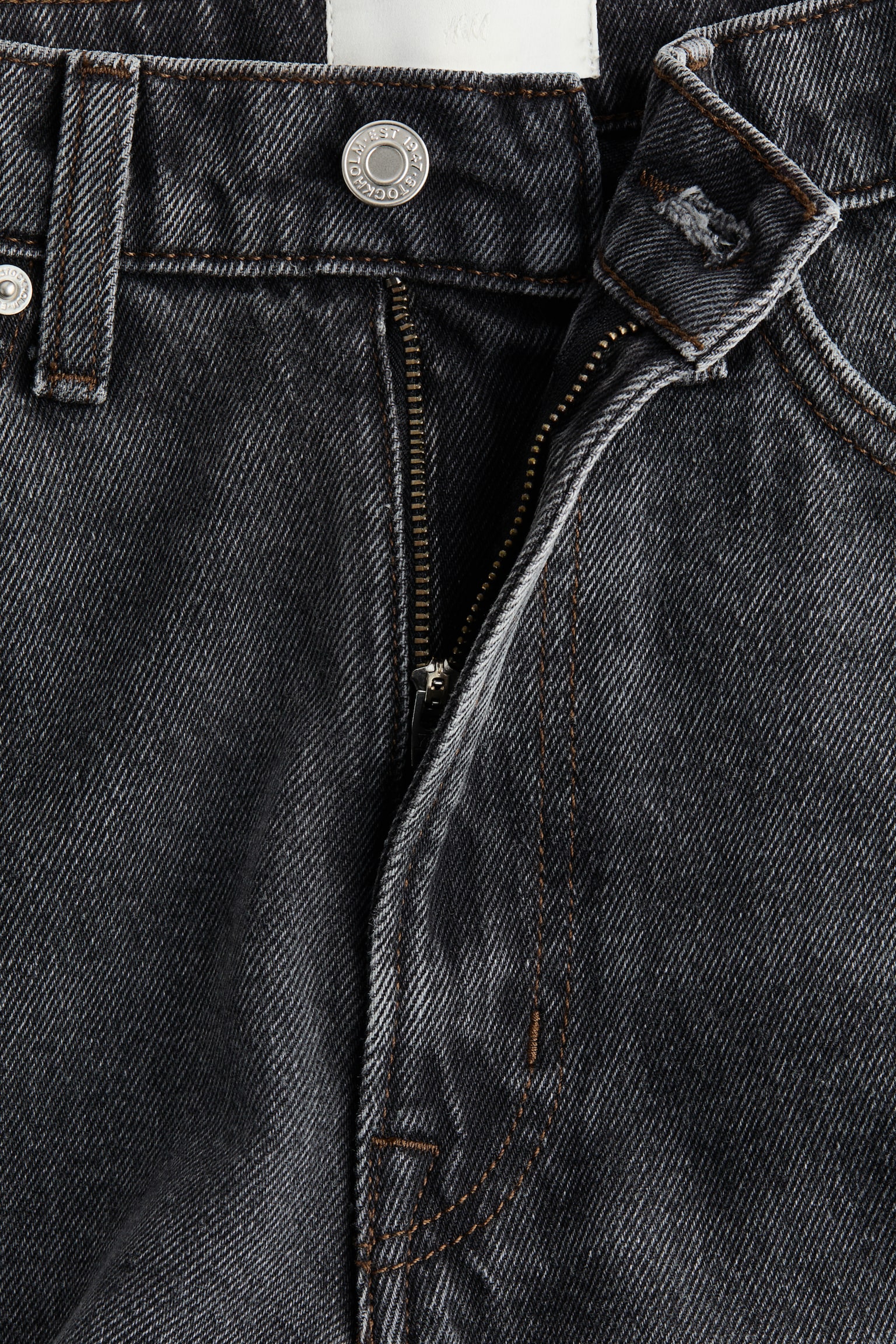 Женские джинсы H&M Baggy Regular Waist, цвет: Чёрный — фото 8