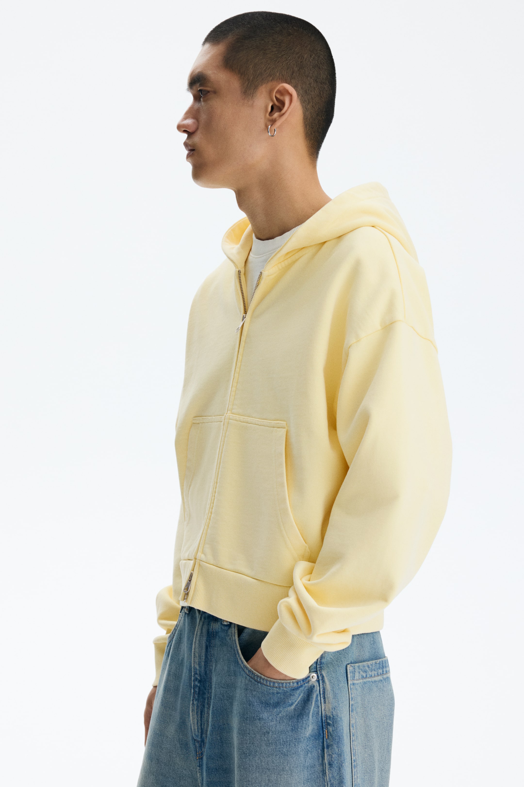 Veste à capuchon grande taille fermeture éclair