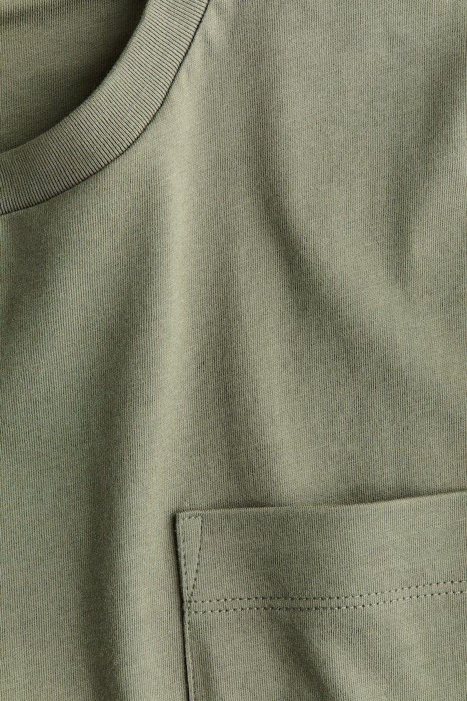 Camisola com bolso-Verde caqui - 3