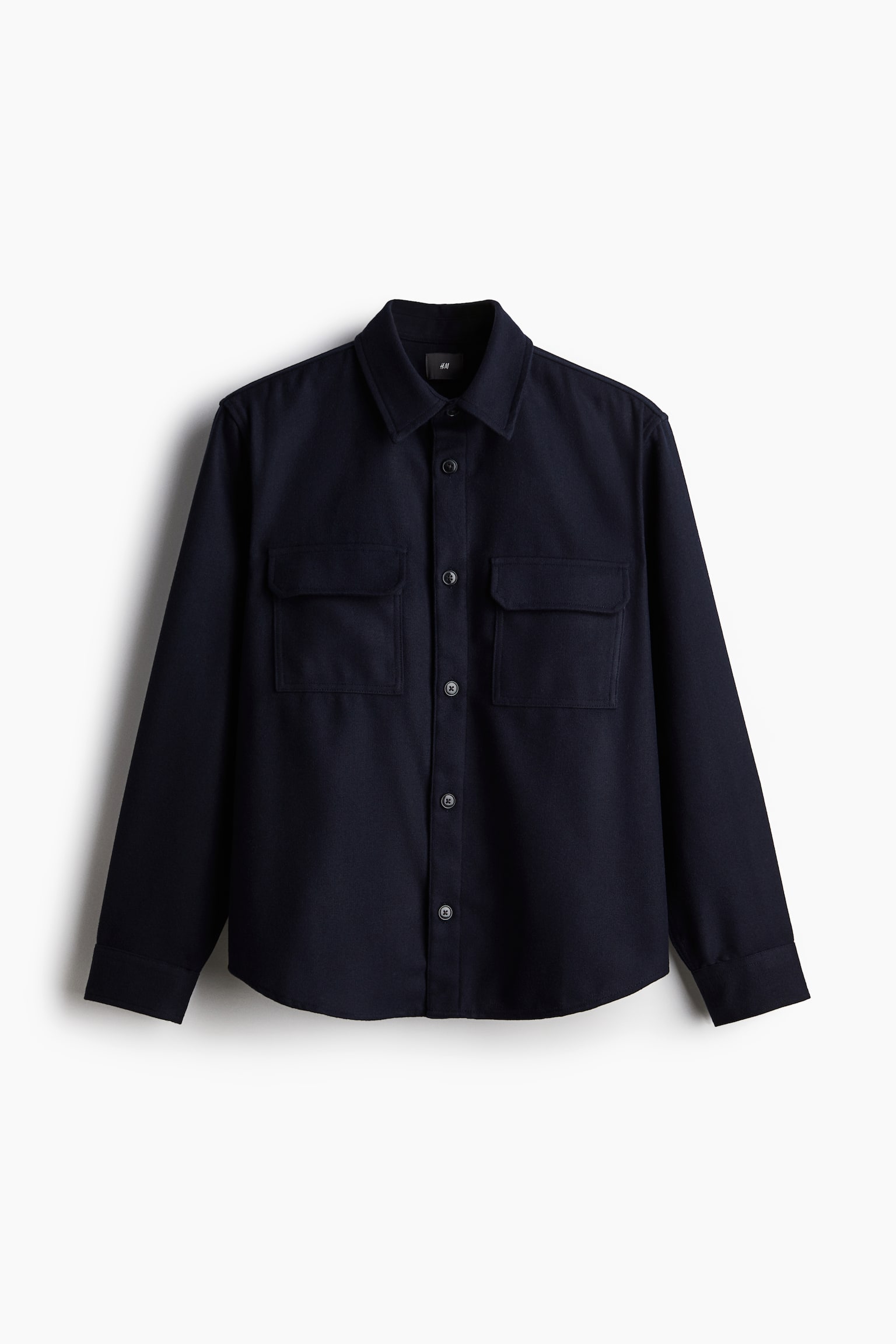 Regular Fit Felted overshirt - Navy blue/Beige/Checked/Light greige/Black/Grey/Grey/Pinstriped - 2