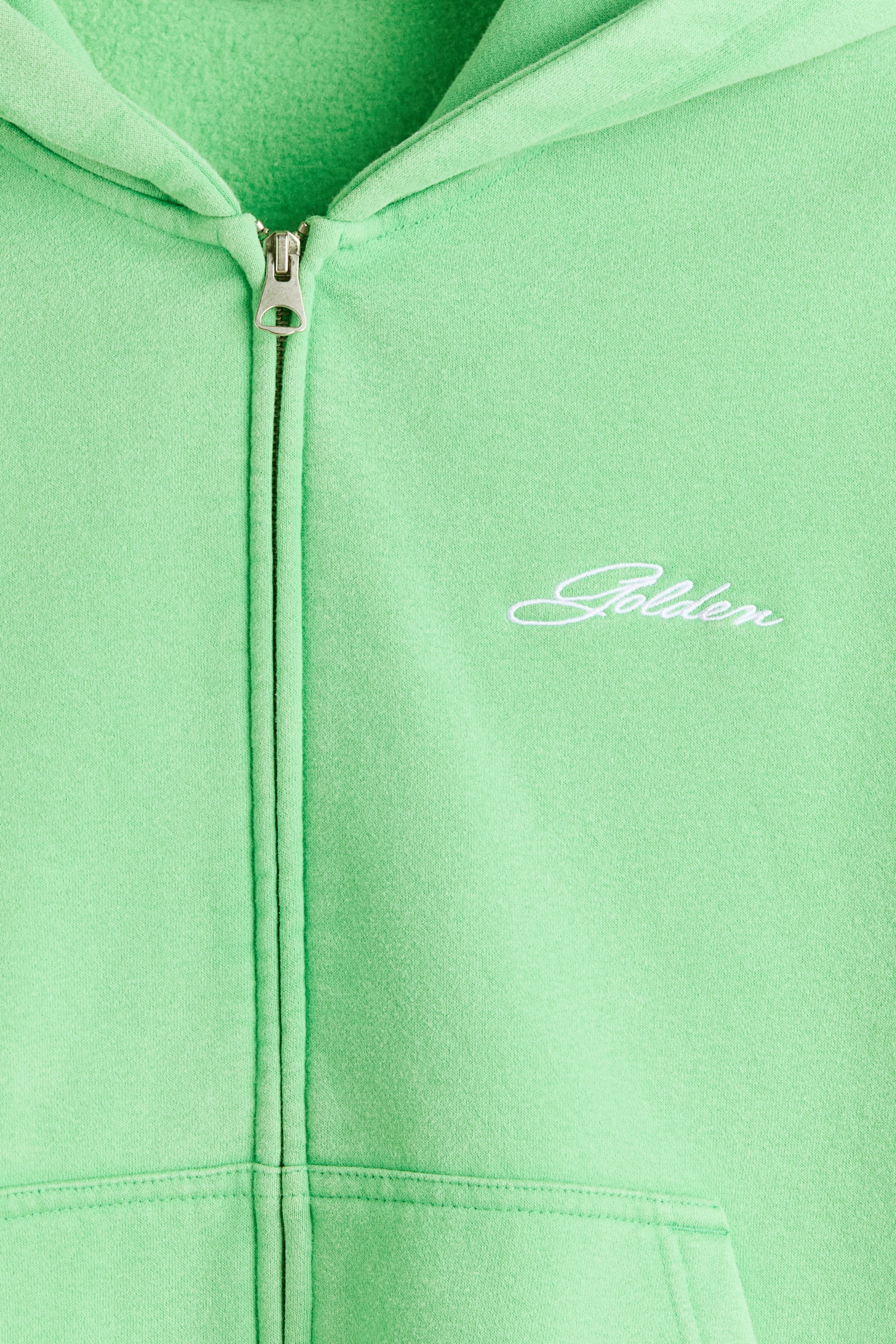 Rozpinana pudełkowa bluza z kapturem Loose Fit - Bright green/Golden/Light blue/Not for Ceremony/Szary melanż/Fortes Fortuna - 4