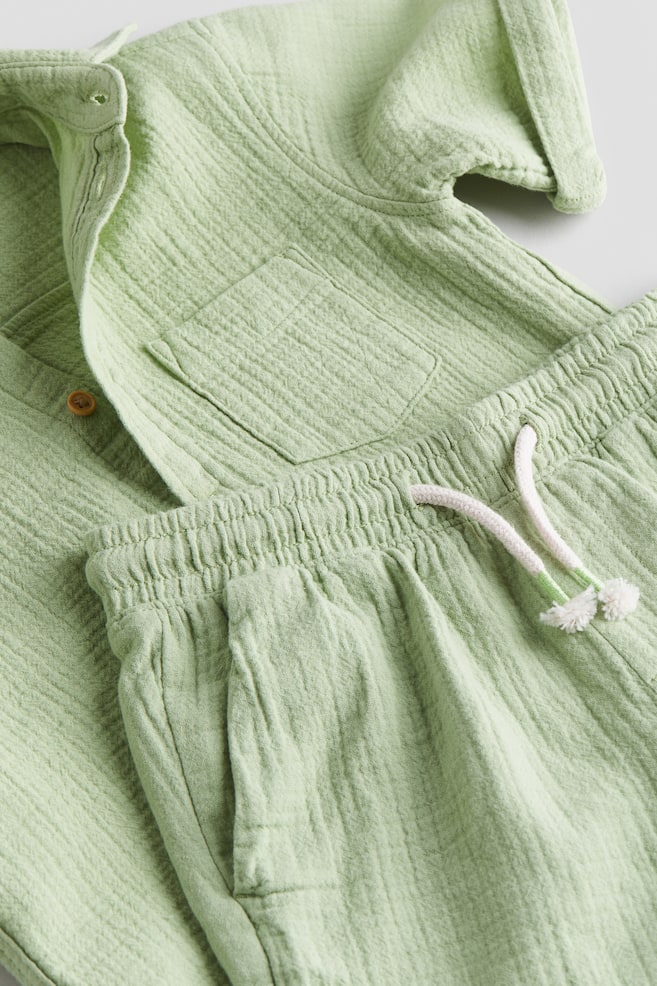Set 2 pezzi camicia e shorts - Verde chiaro - 5